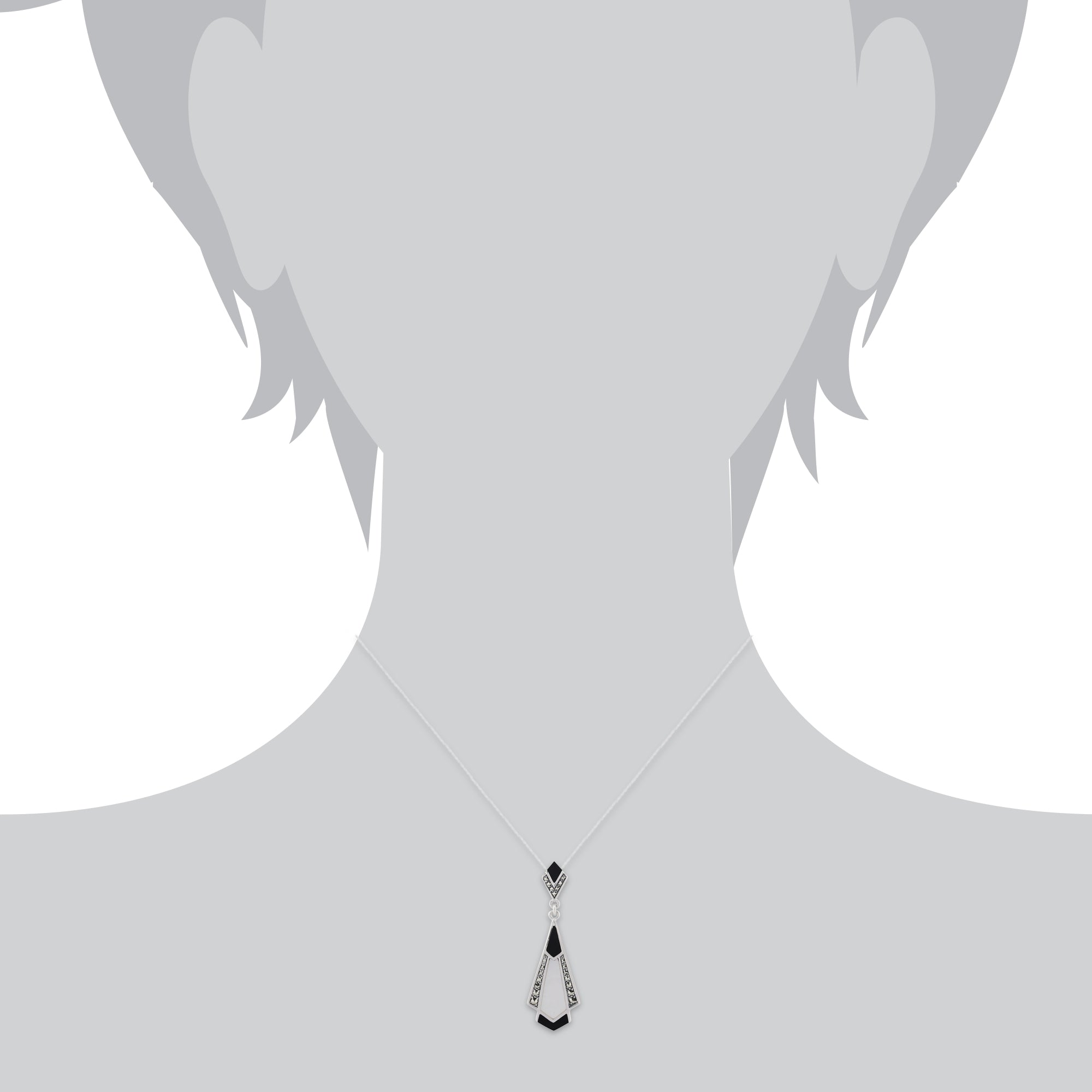 Art Deco Fan Drop Earrings & Necklace Set Image 7