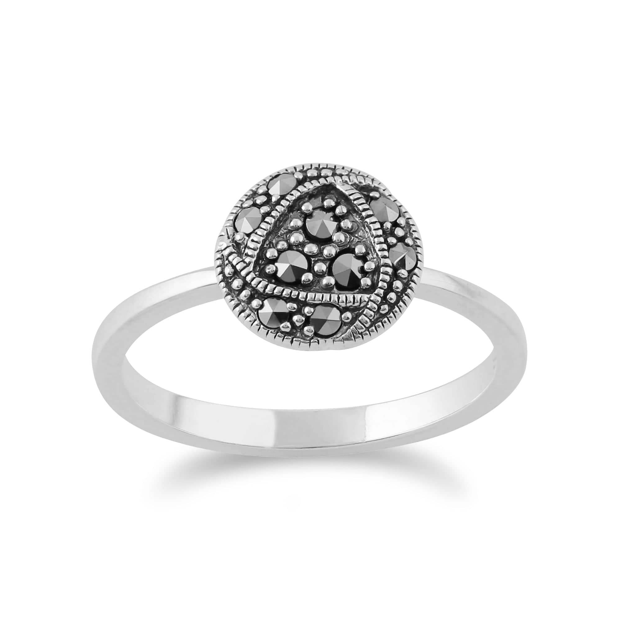 Rennie Mackintosh Marcasite Rose Locket Pendant & Ring Set Image 3