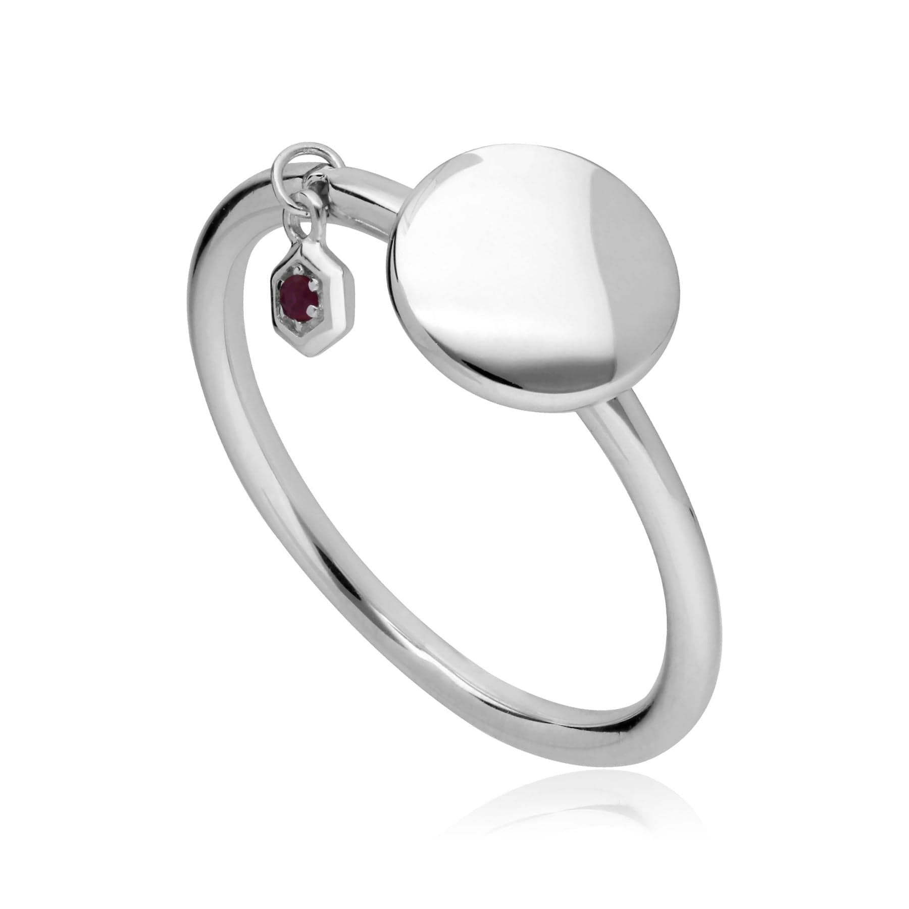 Ruby Engravable Ring in Sterling Silver - Gemondo