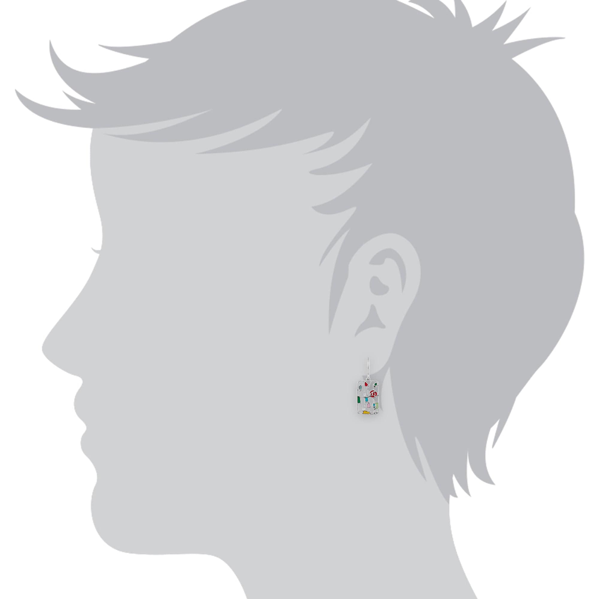 Rennie Mackintosh Round Topaz & Enamel Drop Earrings in 925 Sterling Silver - Gemondo