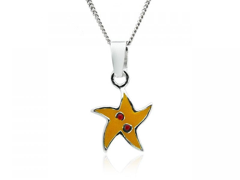 Childrens Starfish Enamel Necklace Image