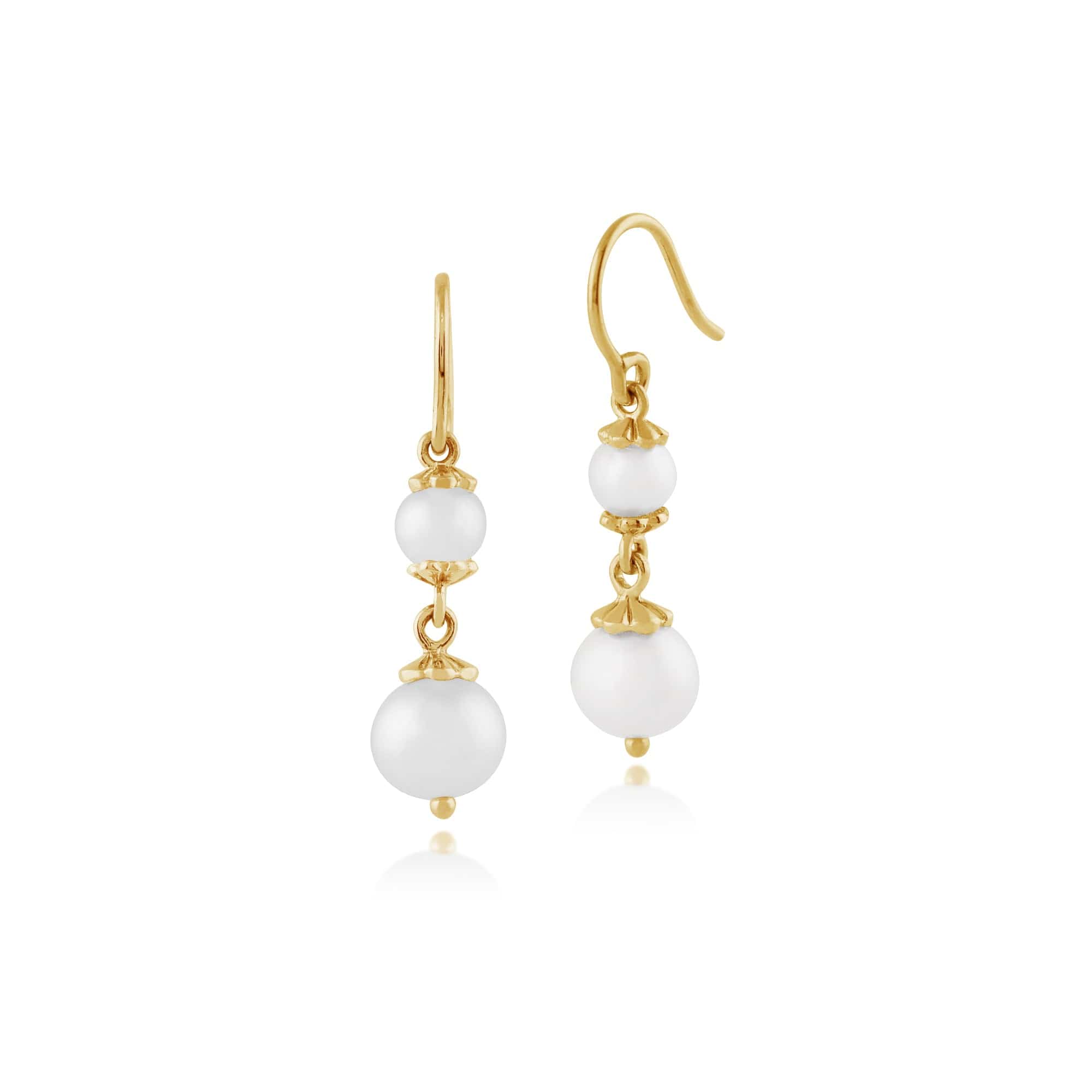 Gemondo 925 Gold Plated Sterling Silver 3.32ct Freshwater Pearl Drop Earrings Image