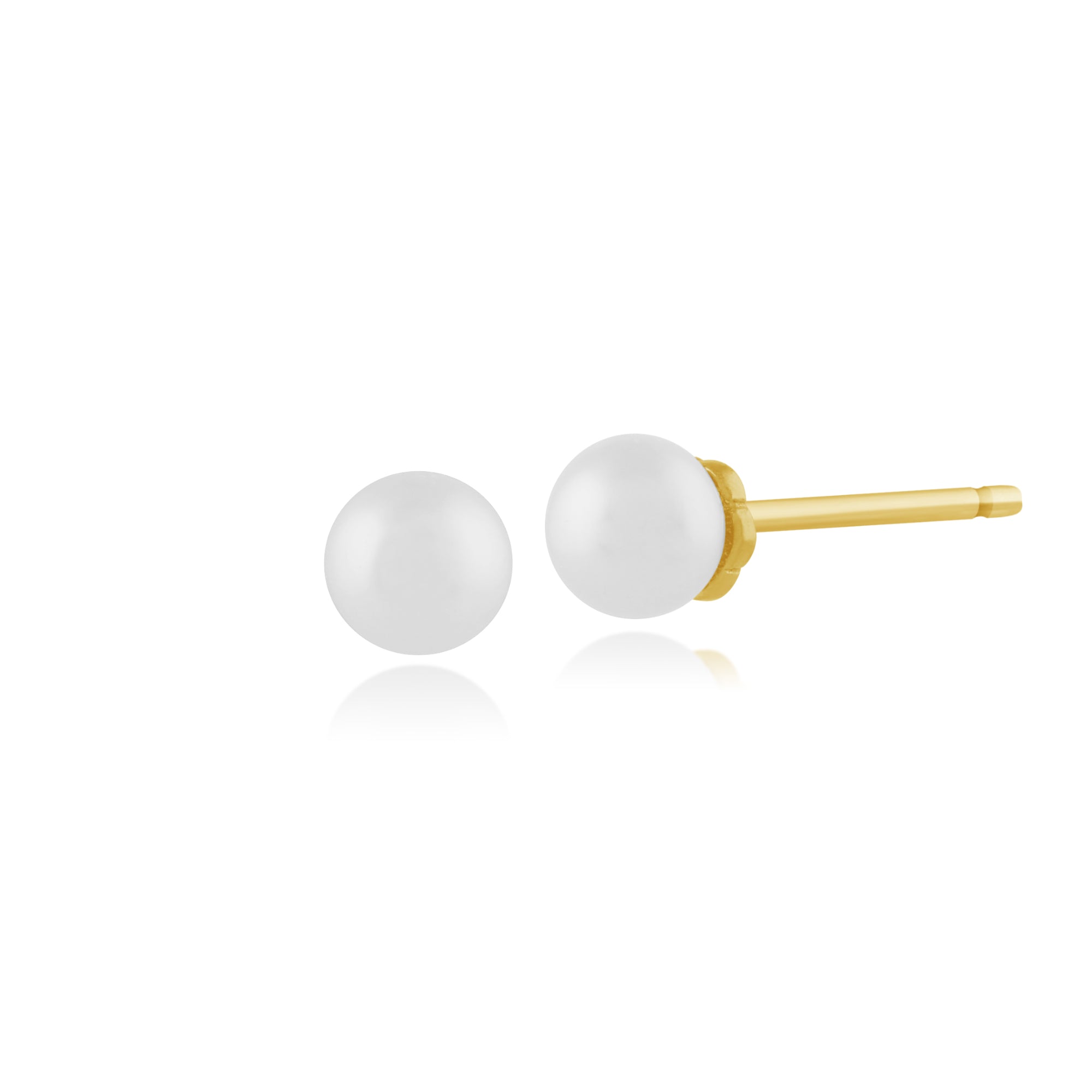 Gemondo 925 Gold Plated Sterling Silver 0.86ct Freshwater Pearl Stud Earrings Image
