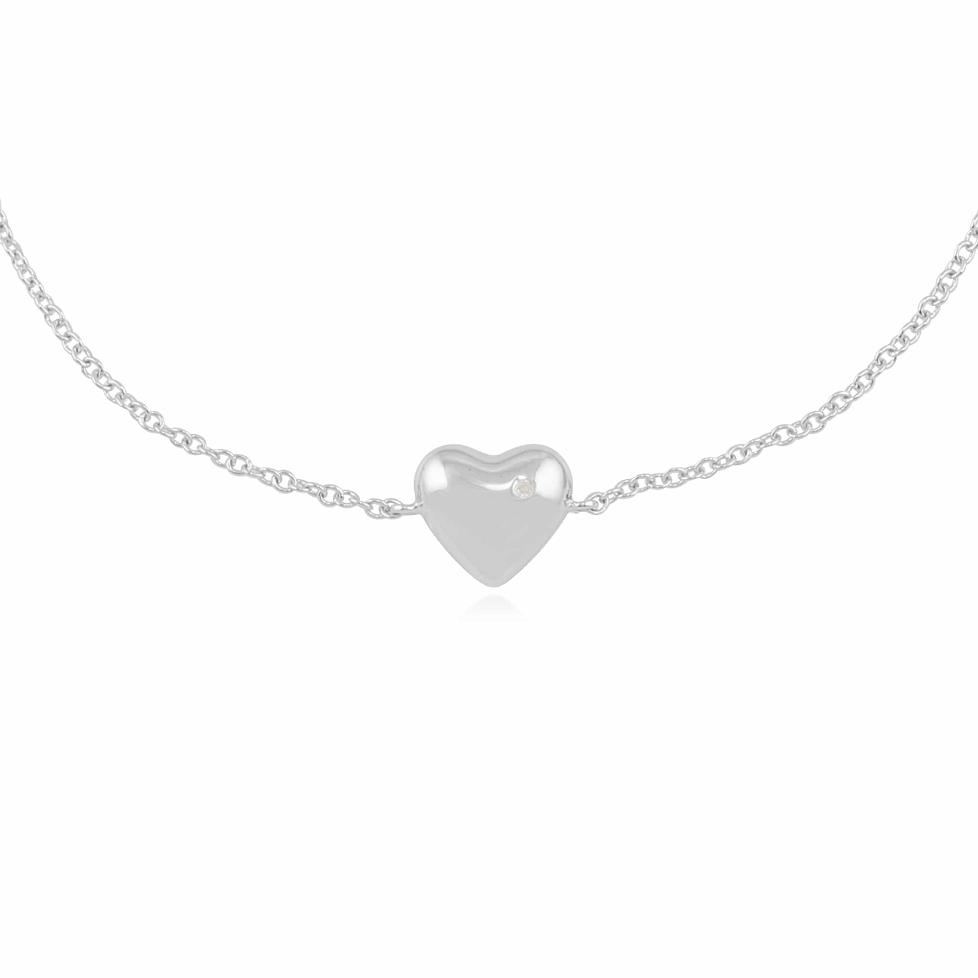 Gemondo Sterling Silver Diamond Heart 19cm Bracelet Image