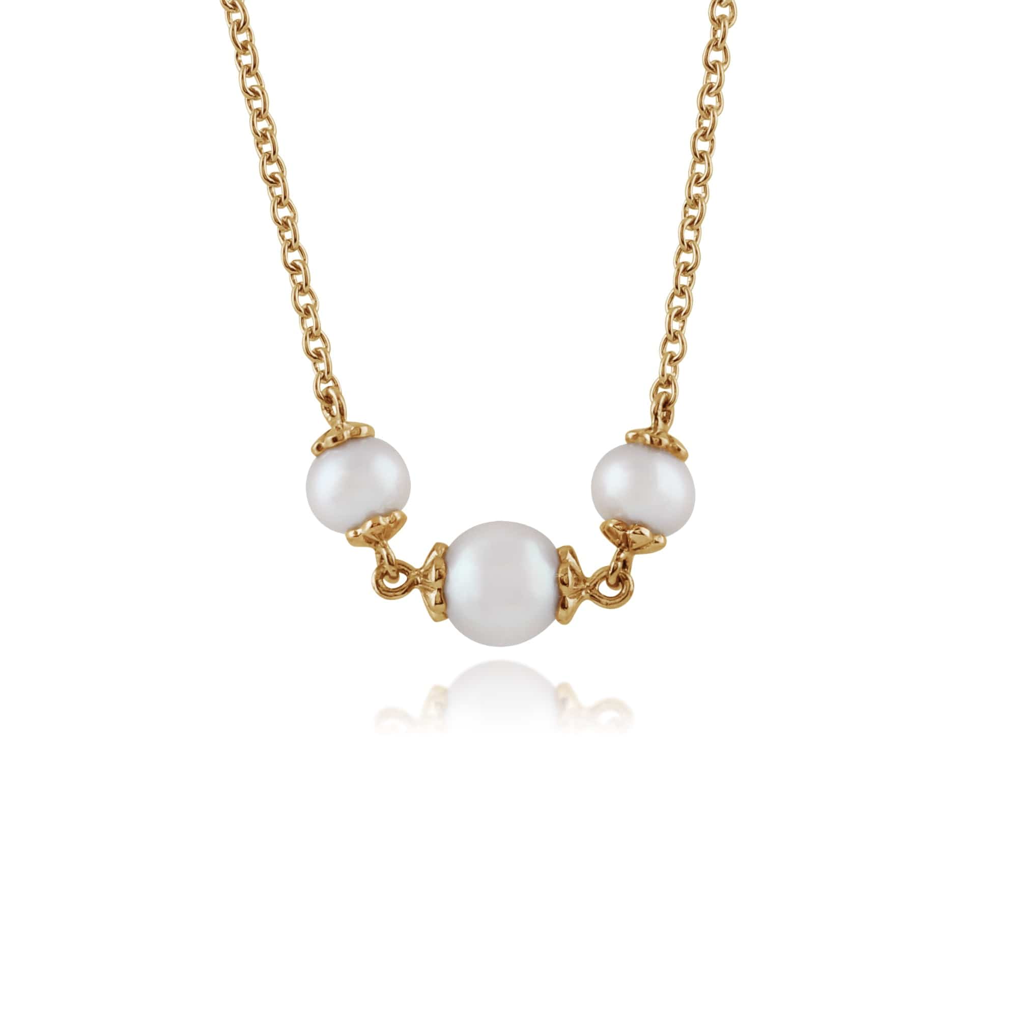 Gold Plated Silver Freshwater Pearl Necklace Image 1