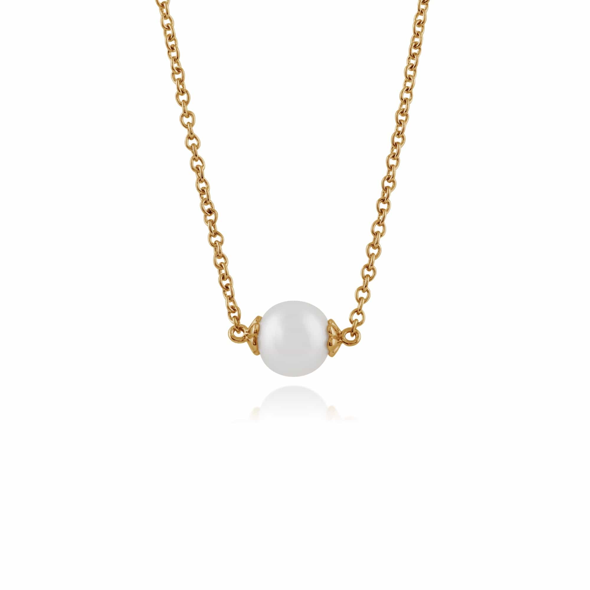 Gold Plated Silver Pearl Necklace Image 1