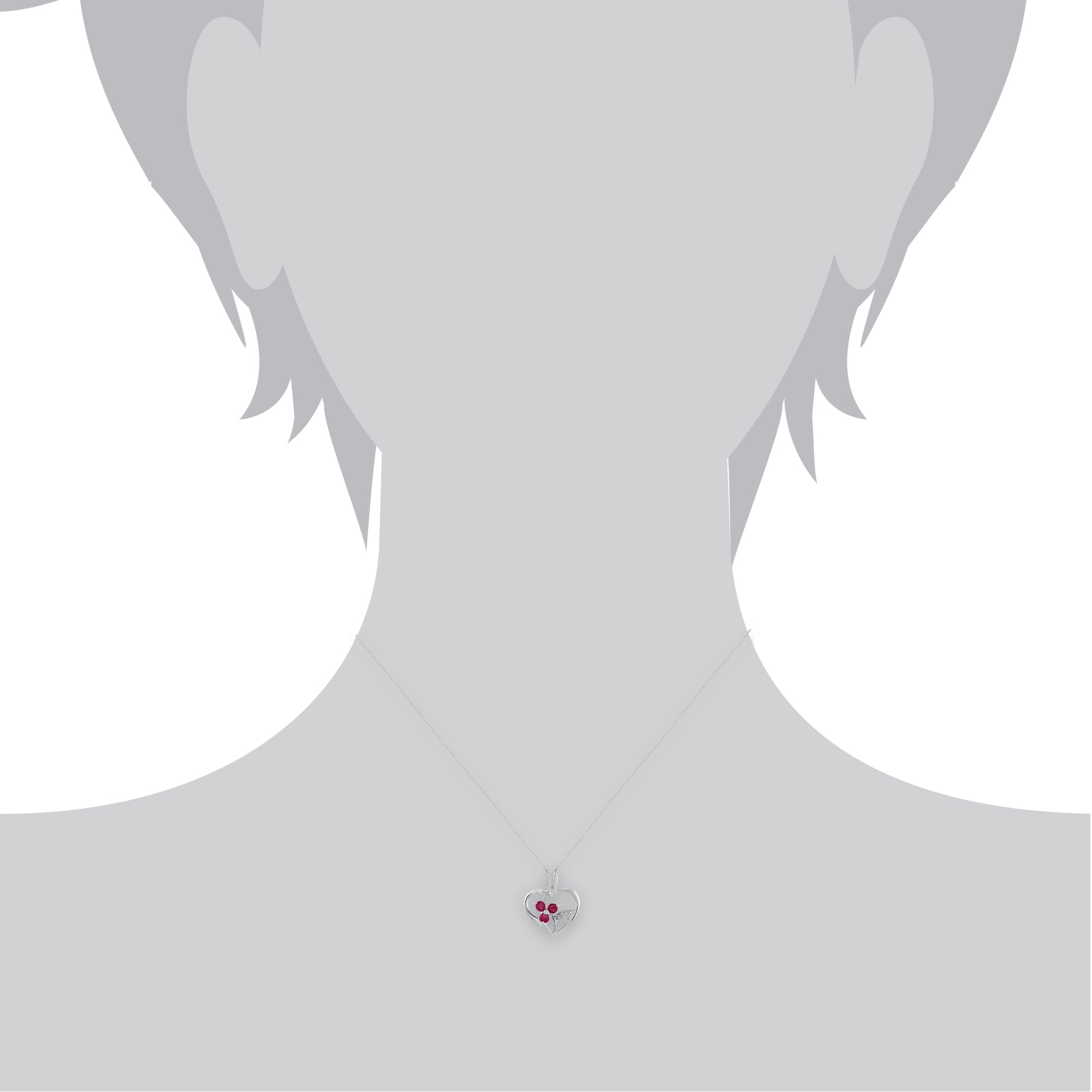 Floral Round Ruby Pendant in 925 Sterling Silver - Gemondo