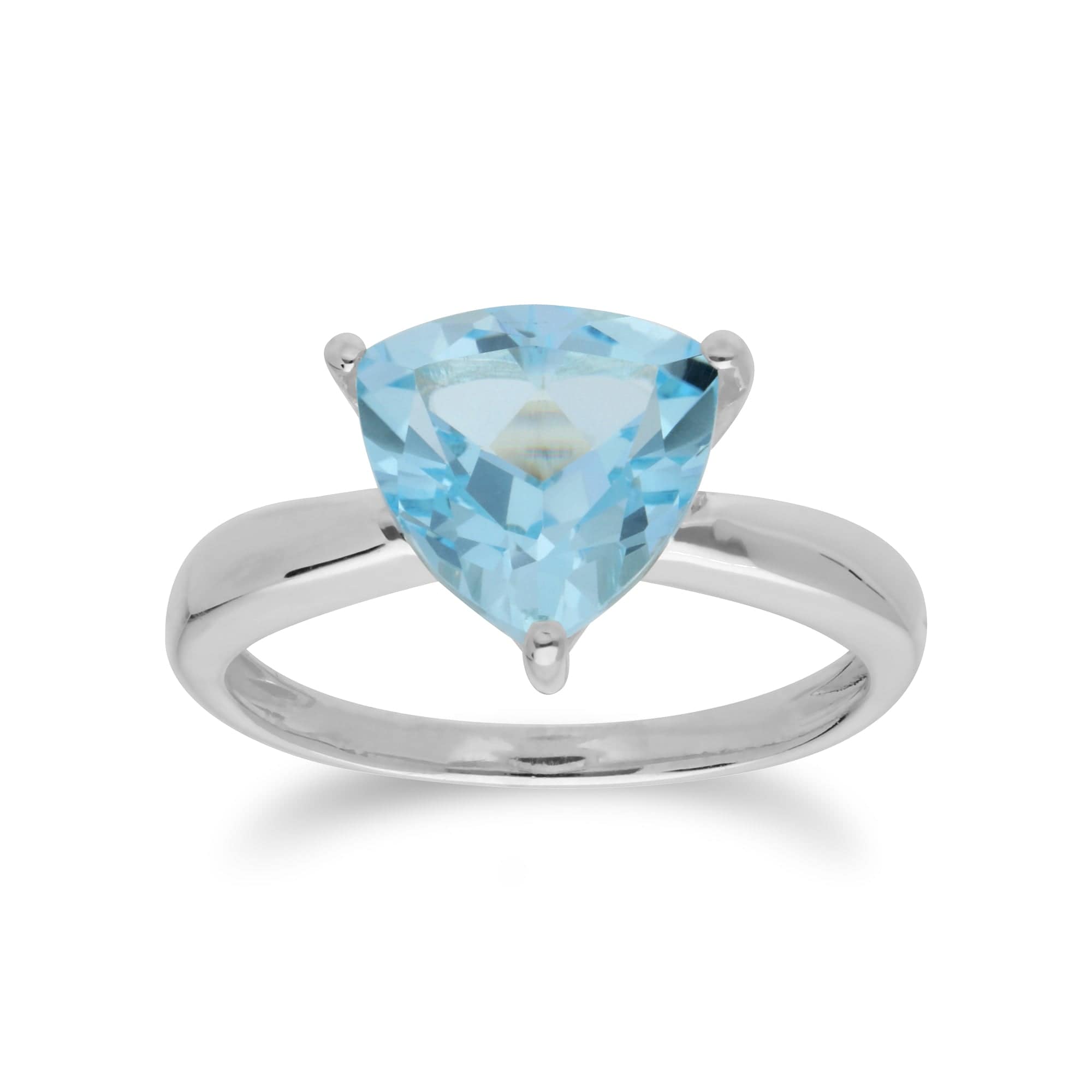 Geometric Trillion Blue Topaz Triangle Prism Ring in 925 Sterling Silver - Gemondo