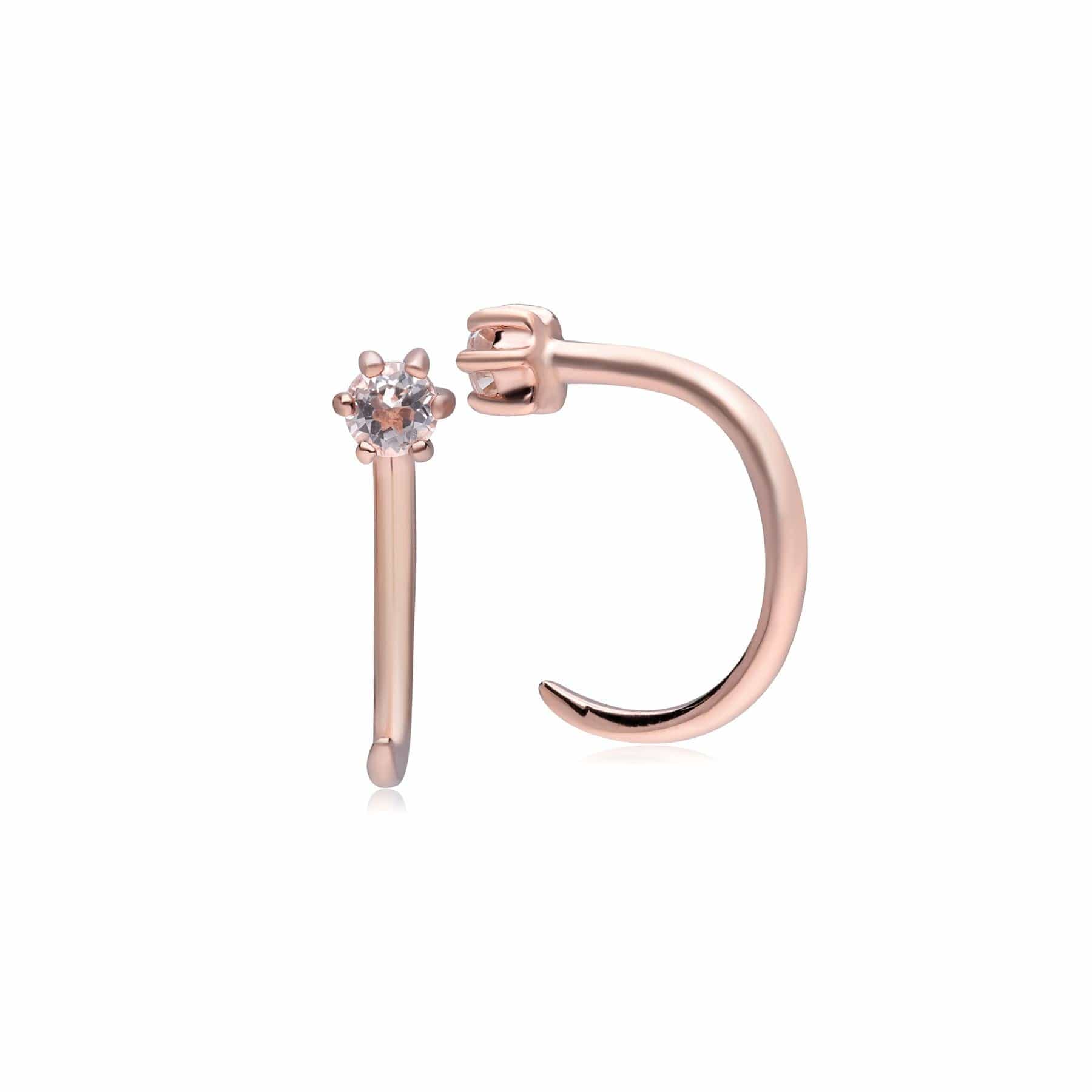 133E4213019 Morganite Pull Through Hoop Earrings in 9ct Rose Gold 2