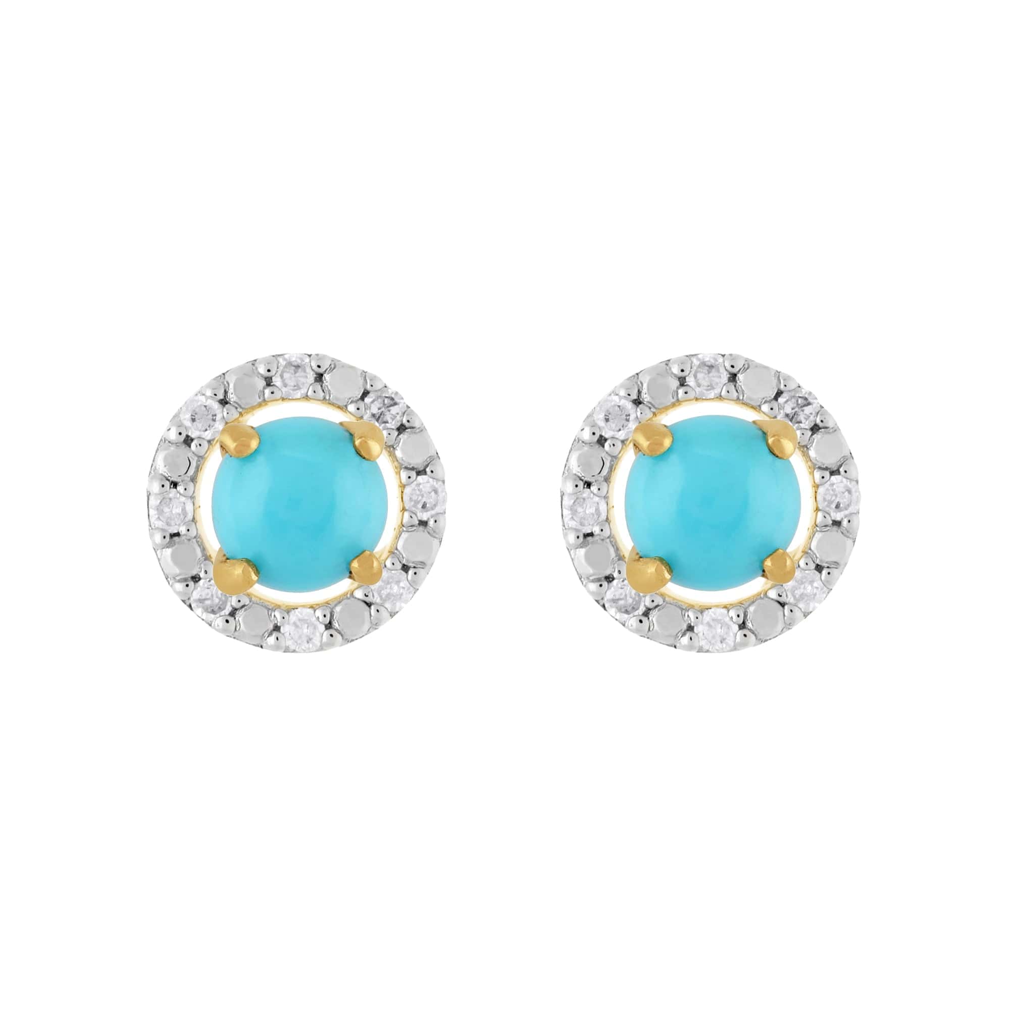 Classic Turquoise Stud Earrings & Diamond Round Earrings Jacket Set Image 1