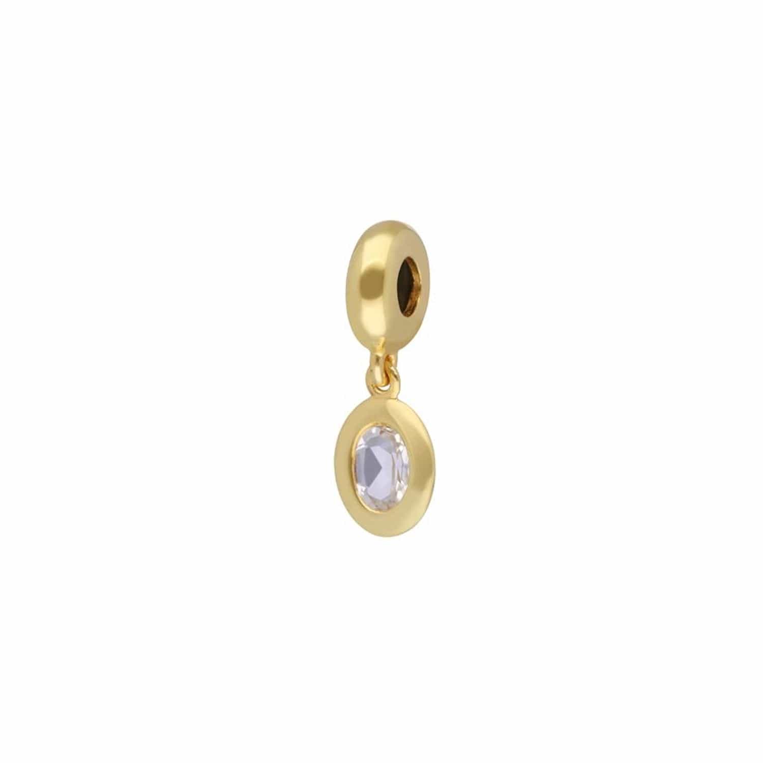 'Rocking Future' Gold Plated White Topaz Charm