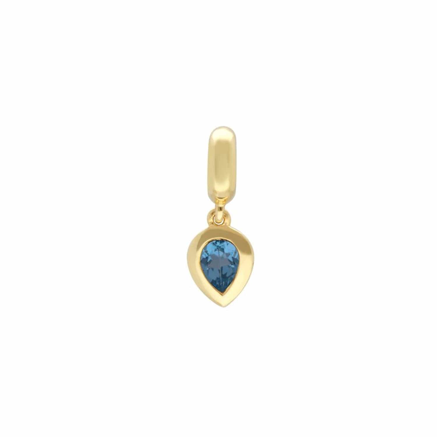 Gold Plated Blue Topaz Charm