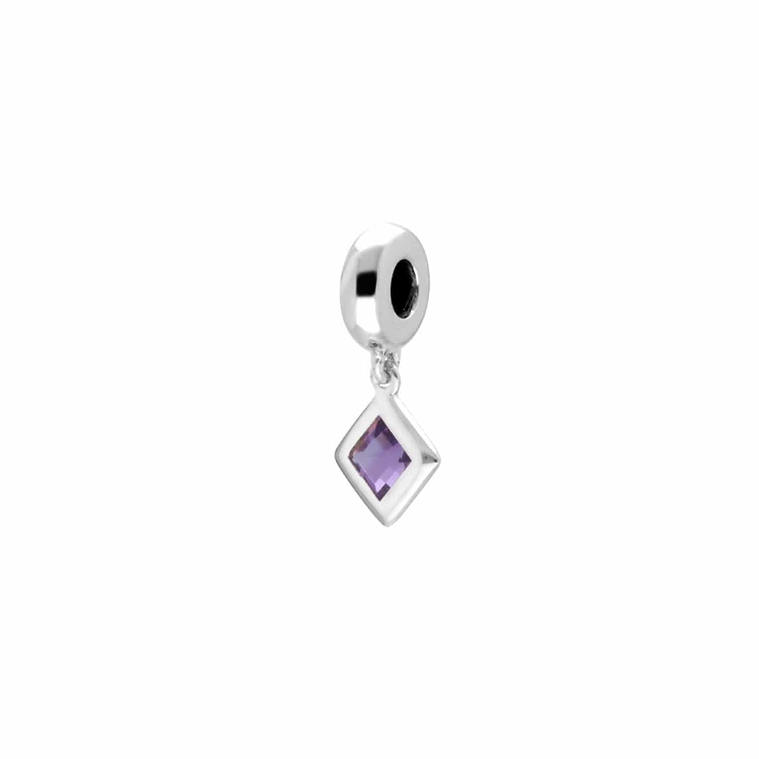270D004301925 Achievement 'Stone of Power' Sterling Silver Amethyst Charm 3