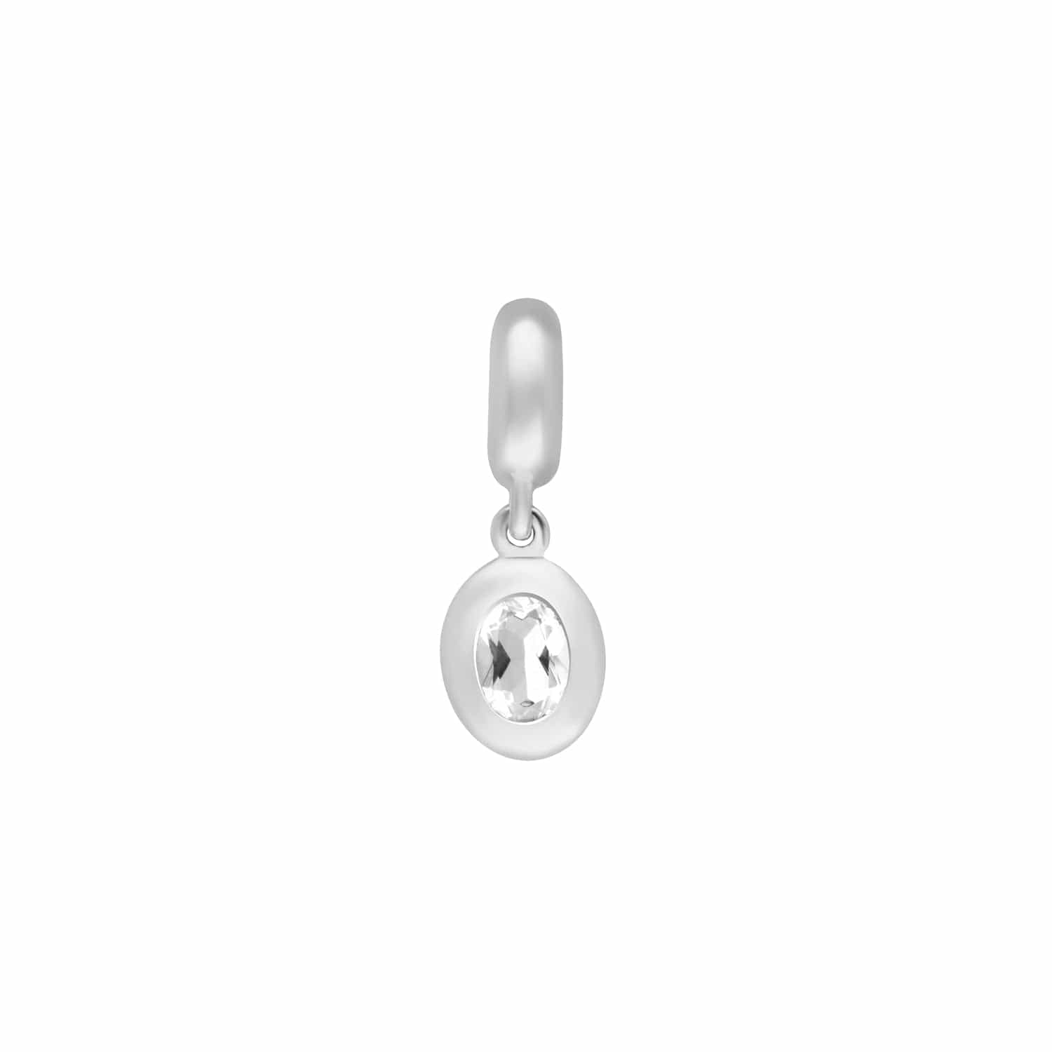 'Rocking Future' Sterling Silver White Topaz Charm