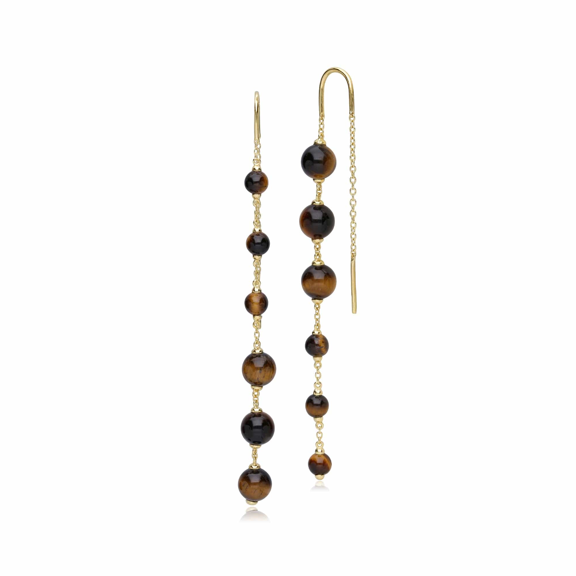 270E033902925 ECFEW™ Unifier Mismatched Tiger's Eye Dangle Drop Earrings In Sterling Silver 4