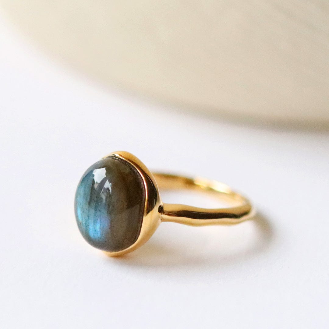 270R057404925 Irregular B Gem Labradorite Ring in Yellow Gold Plated Sterling Silver 2