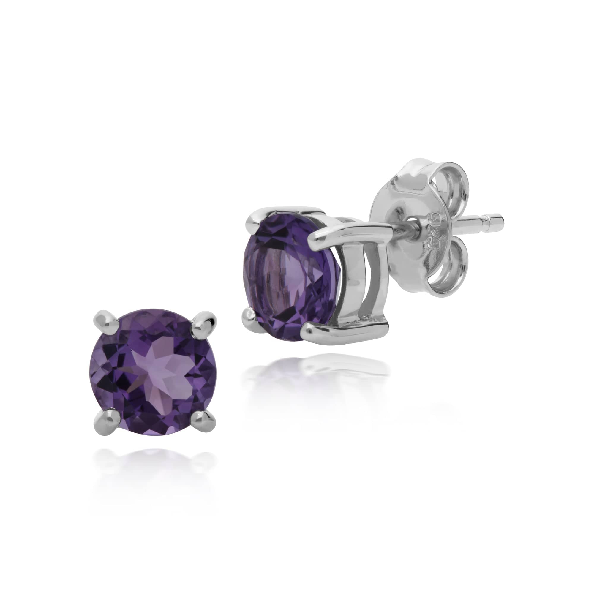 Stud earrings Amethyst Silver