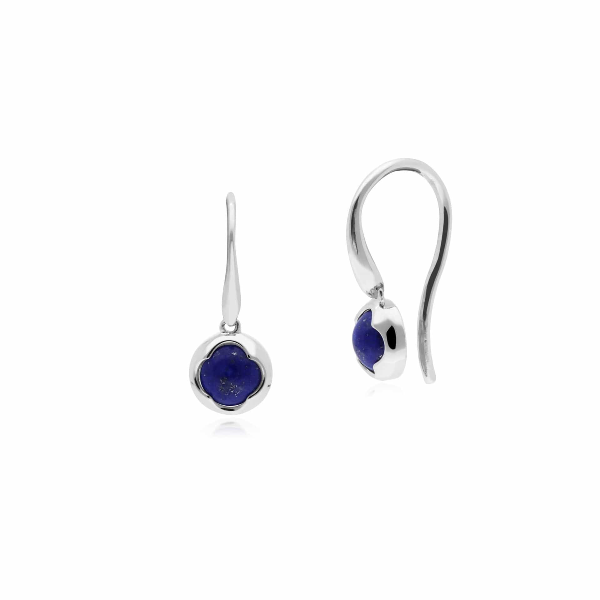 Gemondo Sterling Silver Round Lapis Lazuli Small Drop Earrings Image