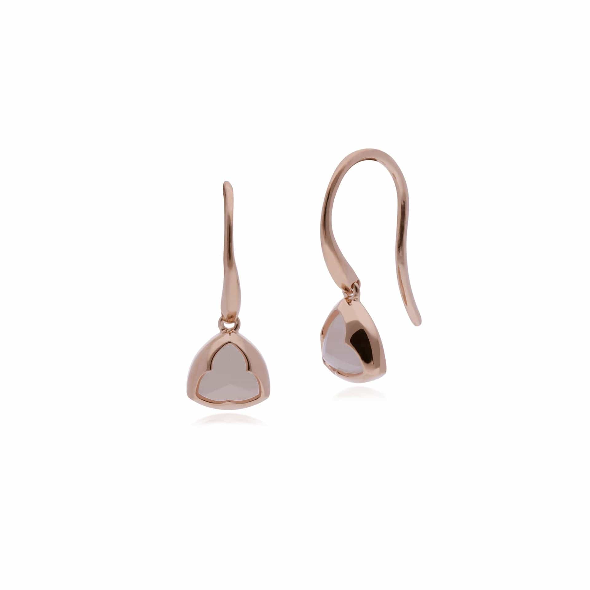 Rose Gold Plated Rose Quartz Prism Drop Earrings Image 1