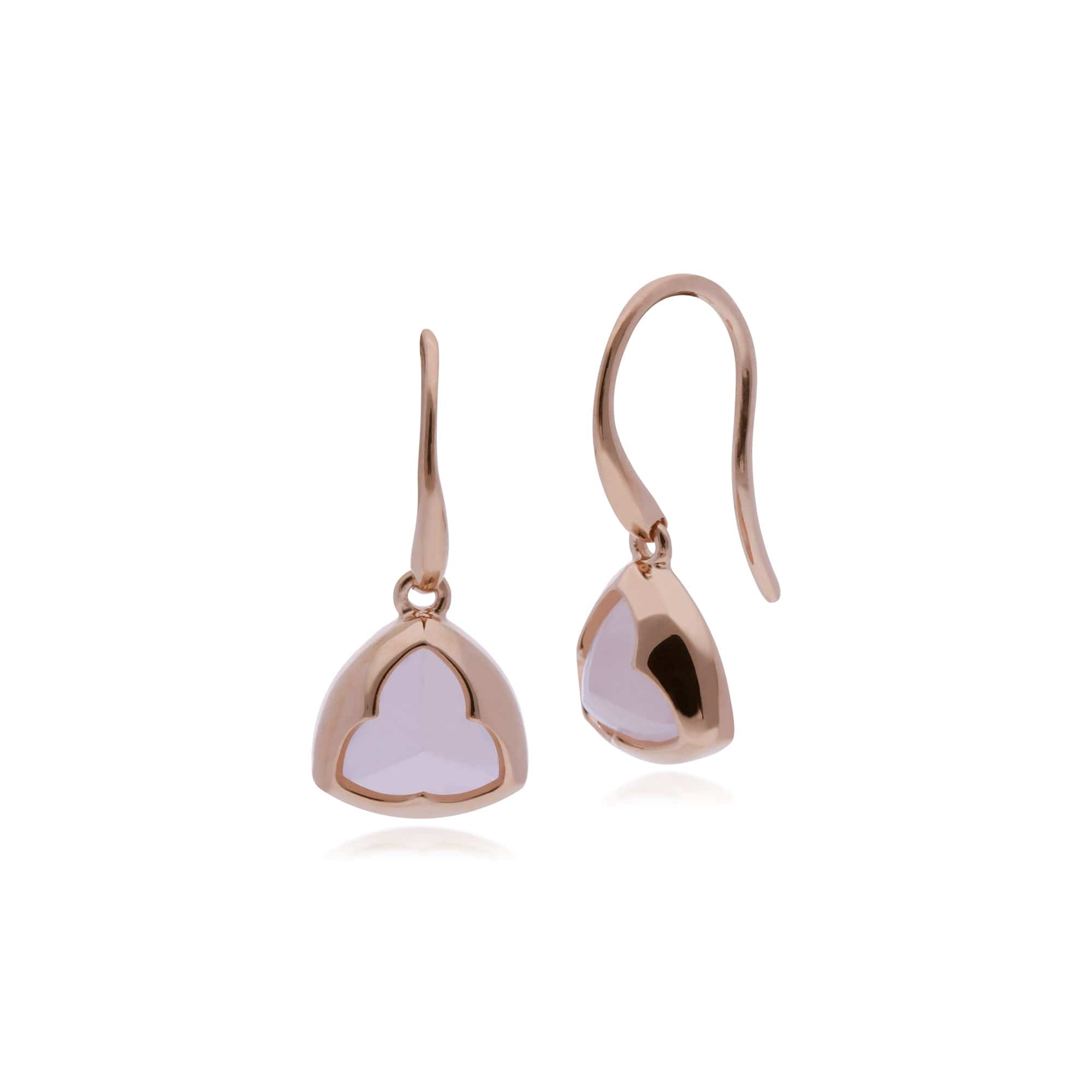 Rose Gold Plated Rose Quartz Drop Earrings Image 1