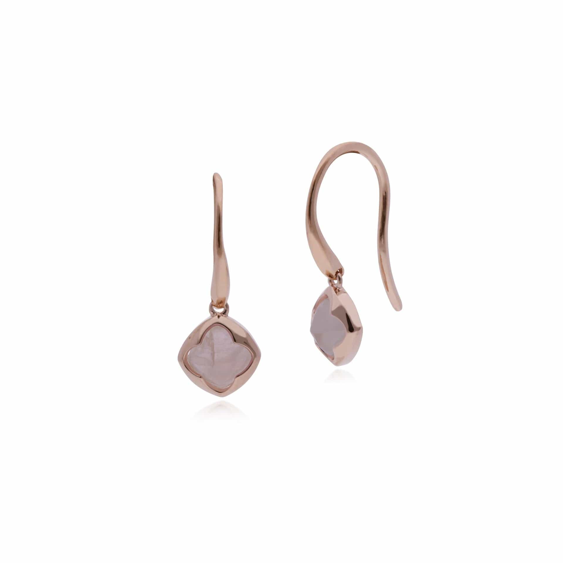 Rose Gold Plated Rose Quartz Drop Earrings Image 1