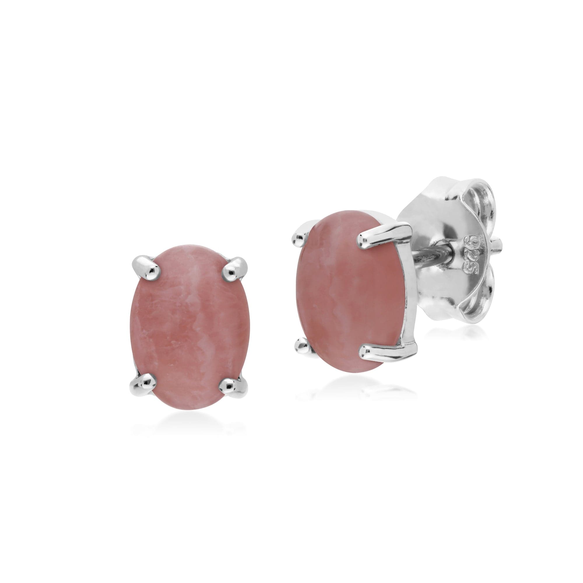 Classic Rhodochrosite Stud Earrings & Pendant Set Image 2
