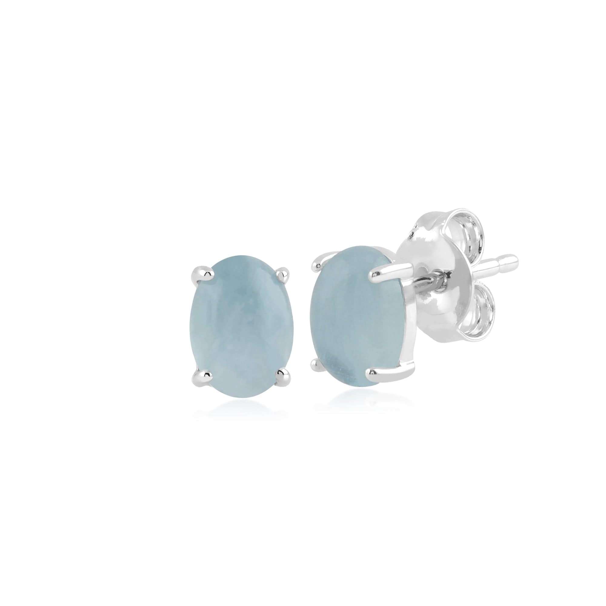 Classic  Milky Aquamarine Stud Earrings & Bracelet Set Image 2