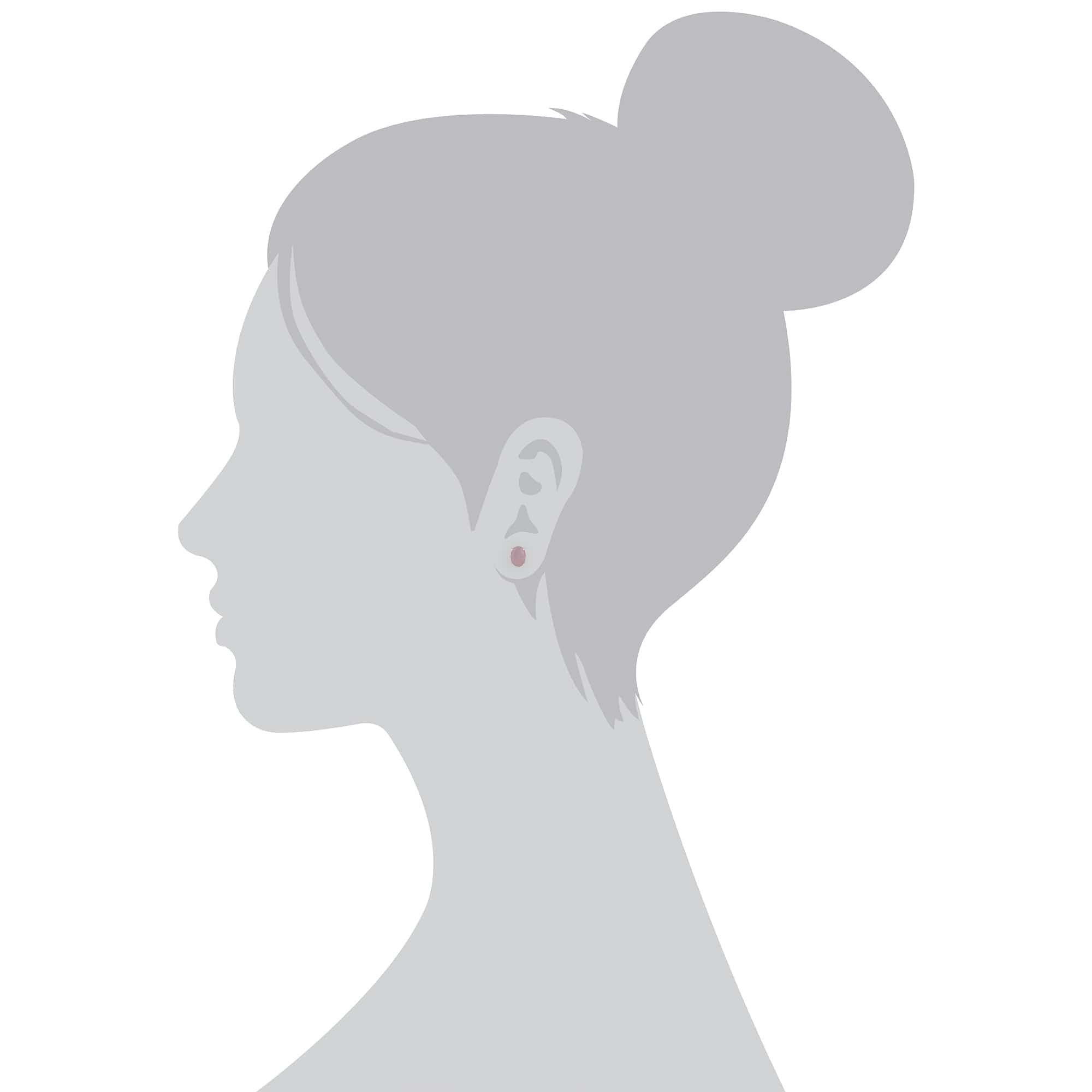 Classic Oval Milky Kunzite Stud Earring in 925 Sterling Silver - Gemondo