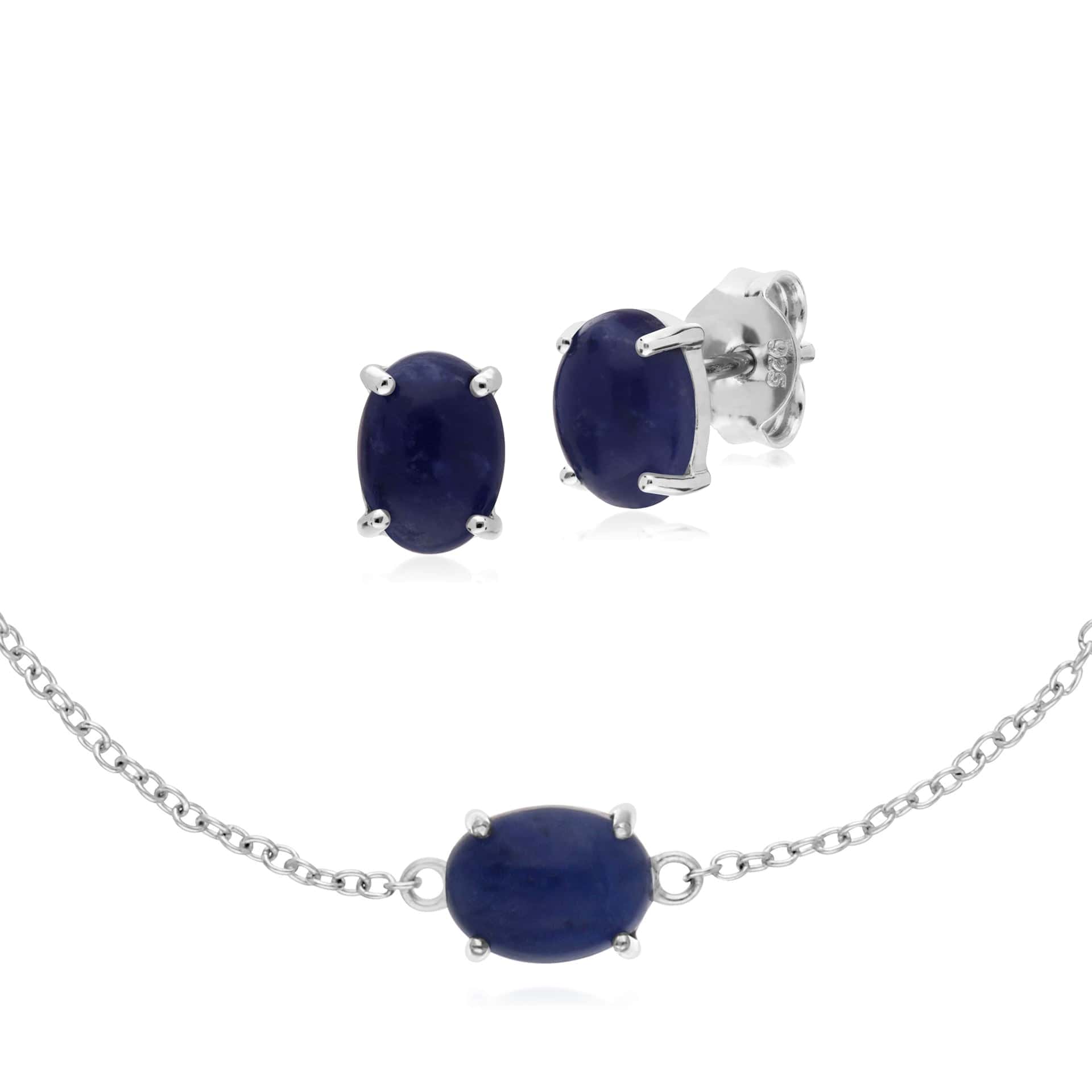 Classic Sodalite Studs & Bracelet Set Image 1
