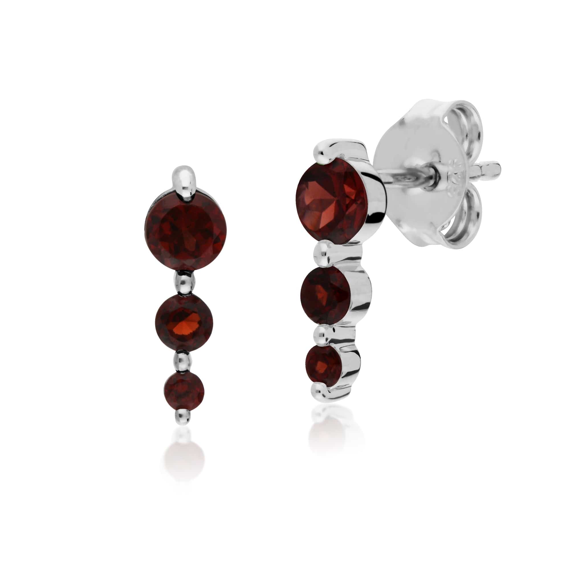 Classic Round Garnet Gradient Earrings & Bracelet Set Image 2