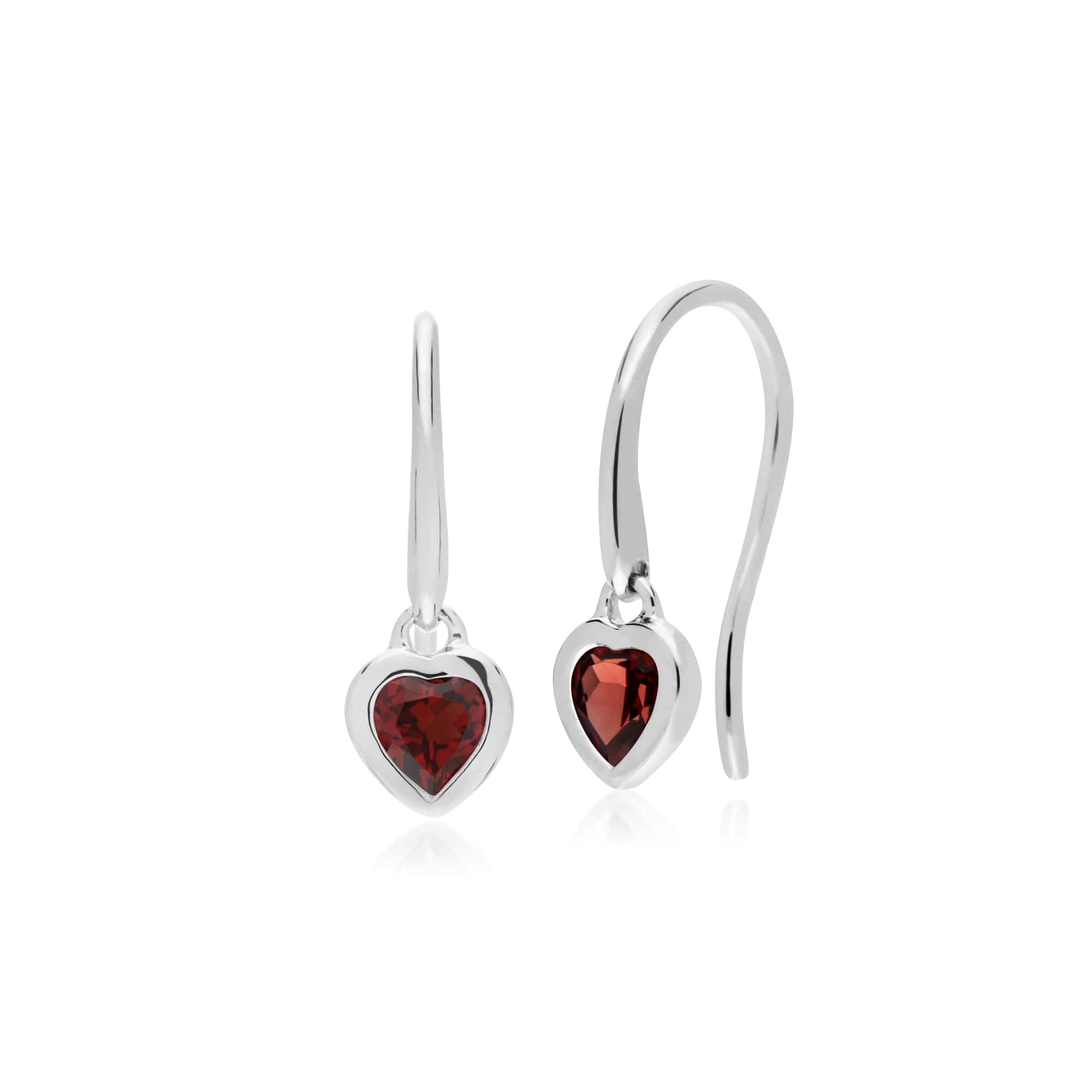 Classic Heart Garnet Earrings & Pendant Set Image 2