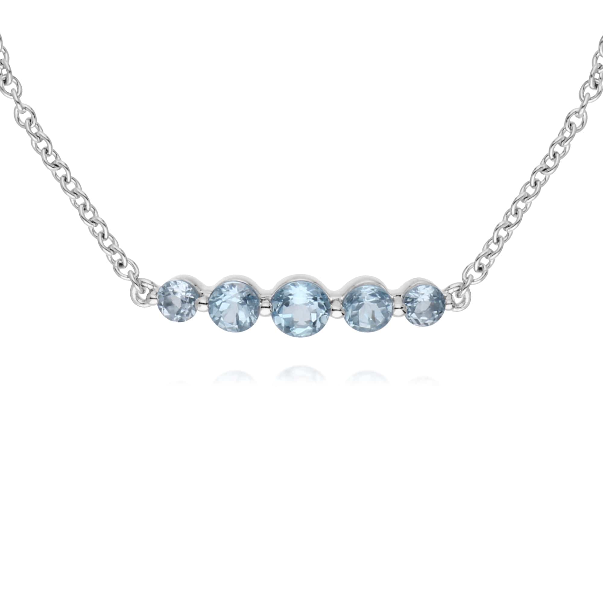 Classic  Blue Topaz Five Stone Bracelet &  Ring Set Image 2