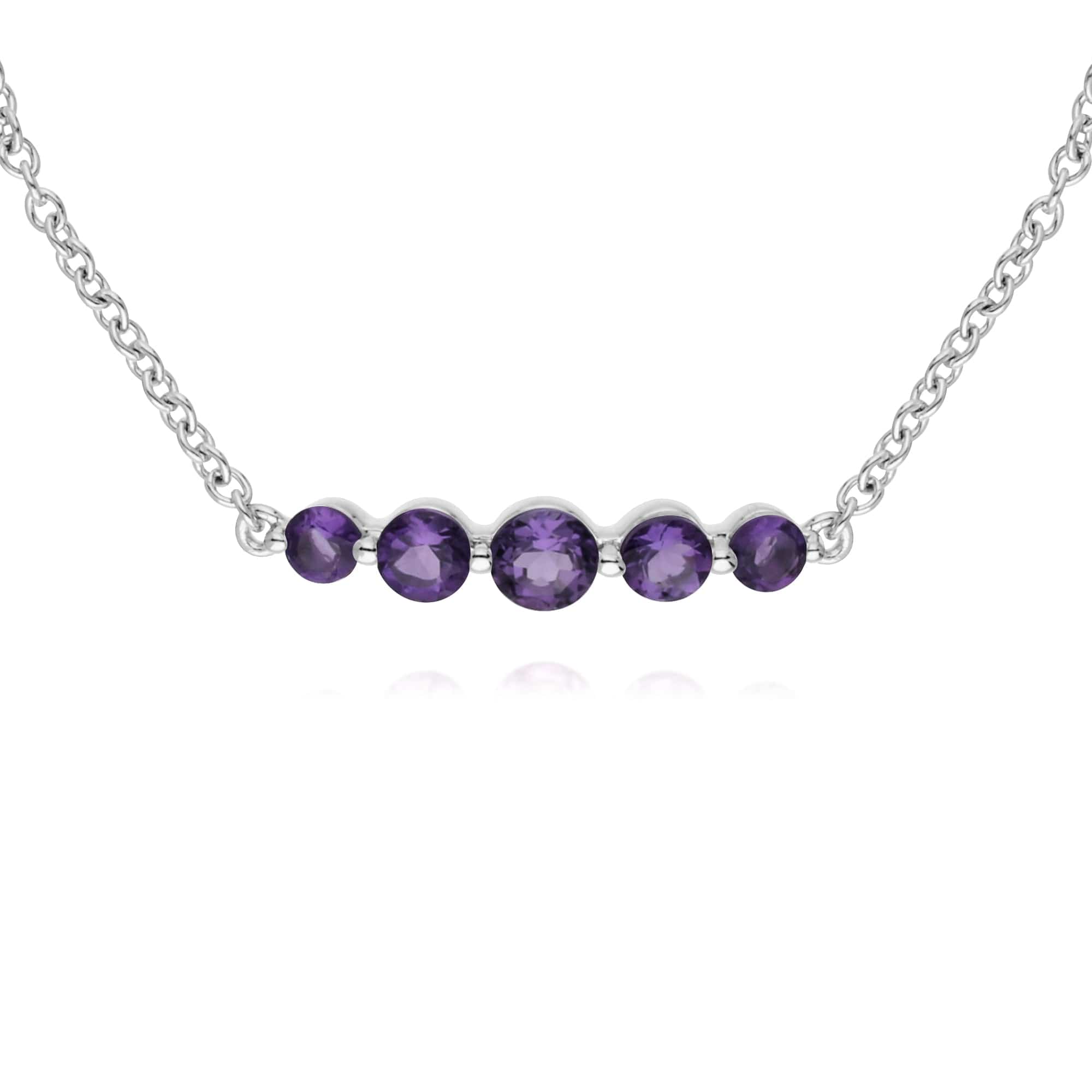 Classic  Amethyst Five Stone Bracelet &  Ring Set Image 2