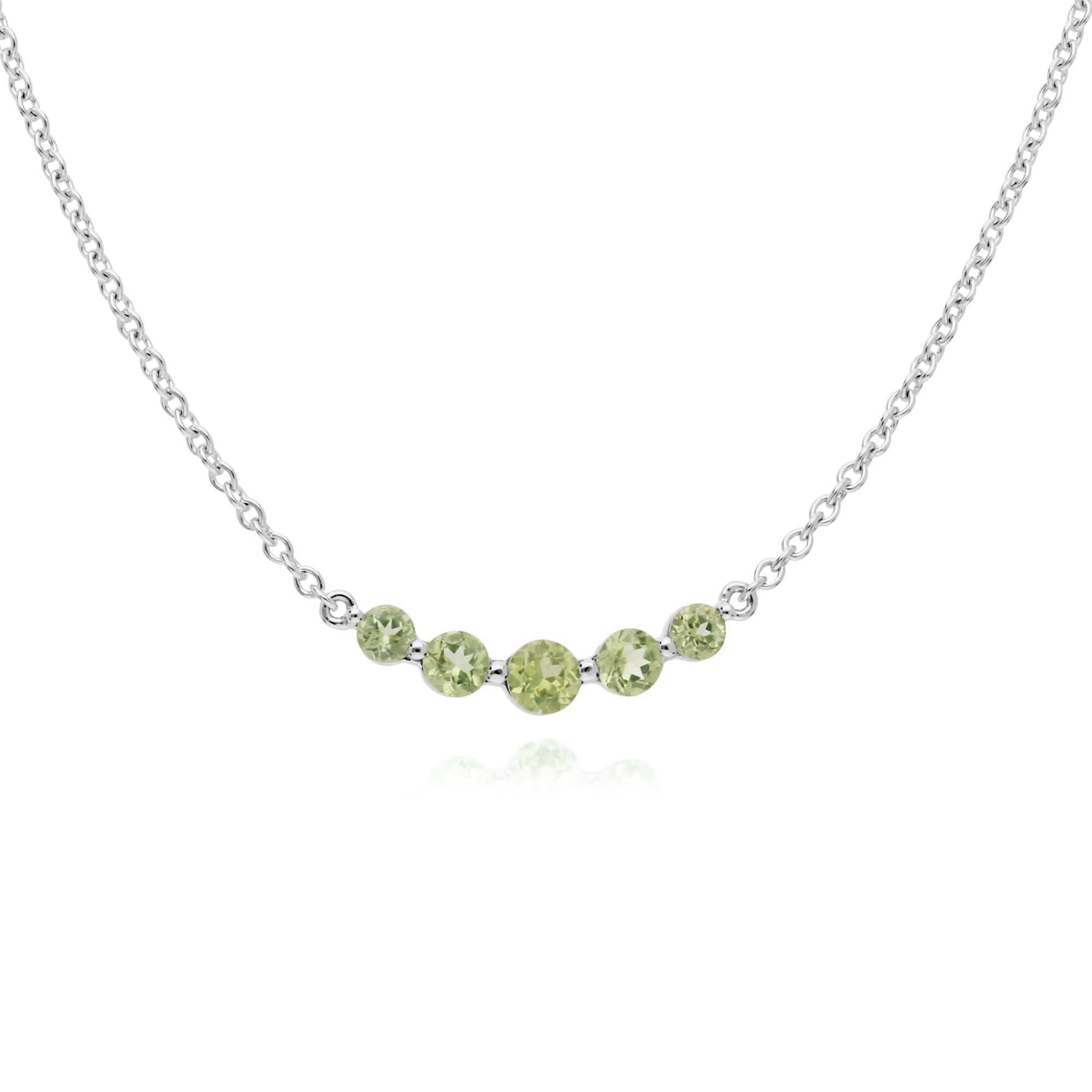 Classic Round Peridot Five Stone Ring & Necklace Set Image 2