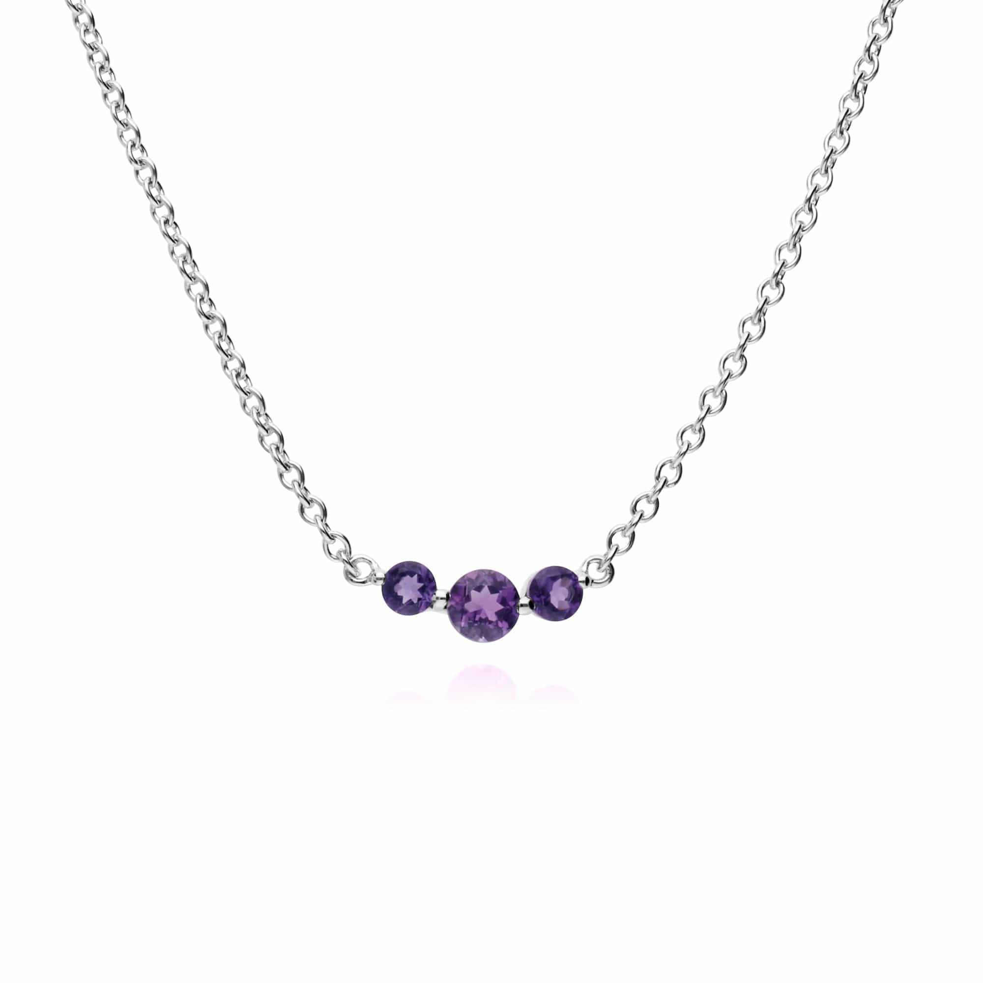 Classic Round Amethyst Gradient Bracelet & Necklace Set Image 3