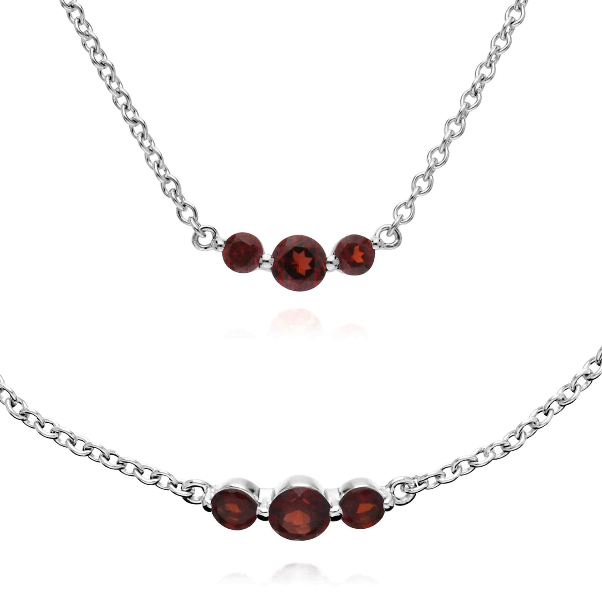 Classic Round Garnet Gradient Bracelet & Necklace Set Image 1