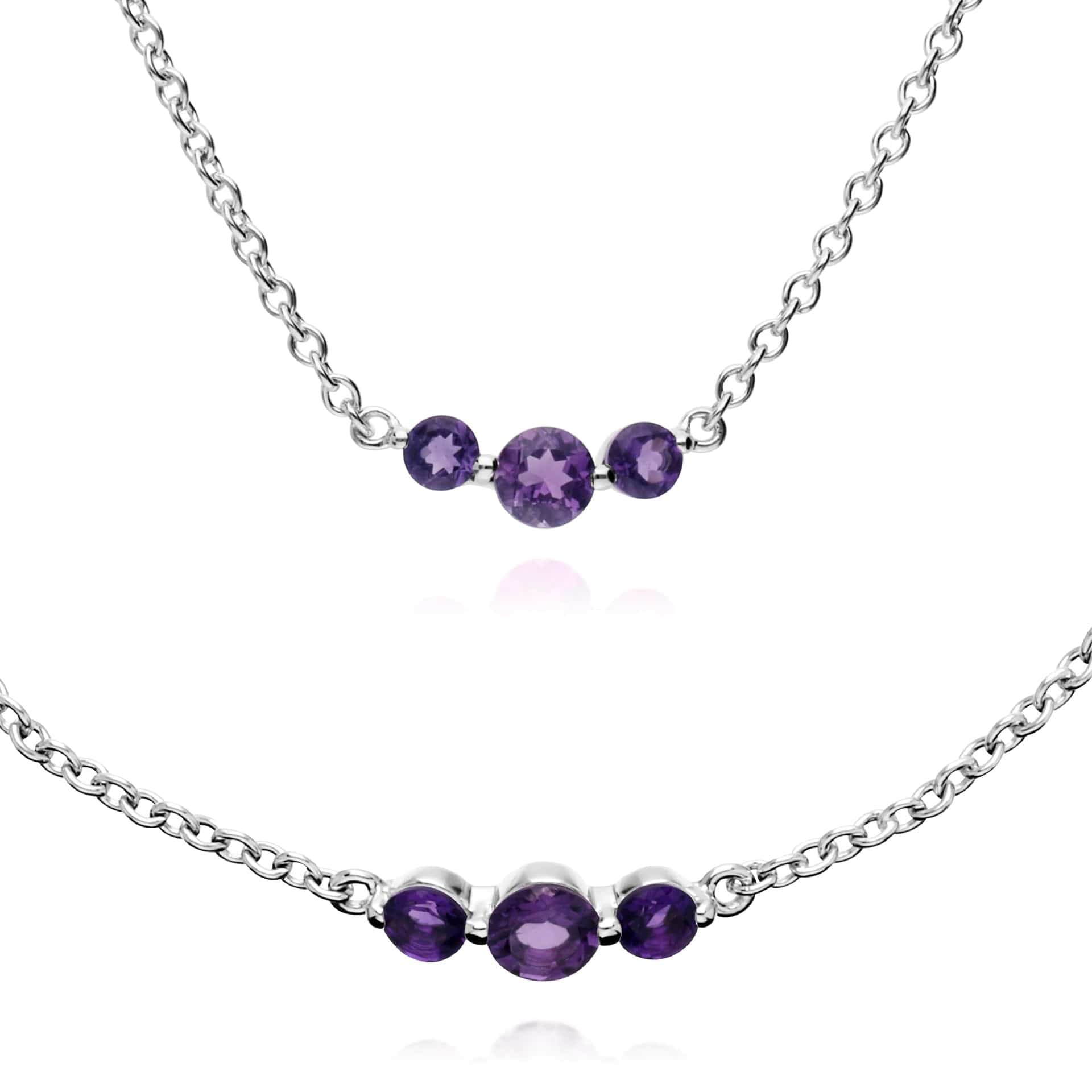 Classic Round Amethyst Gradient Bracelet & Necklace Set Image 1