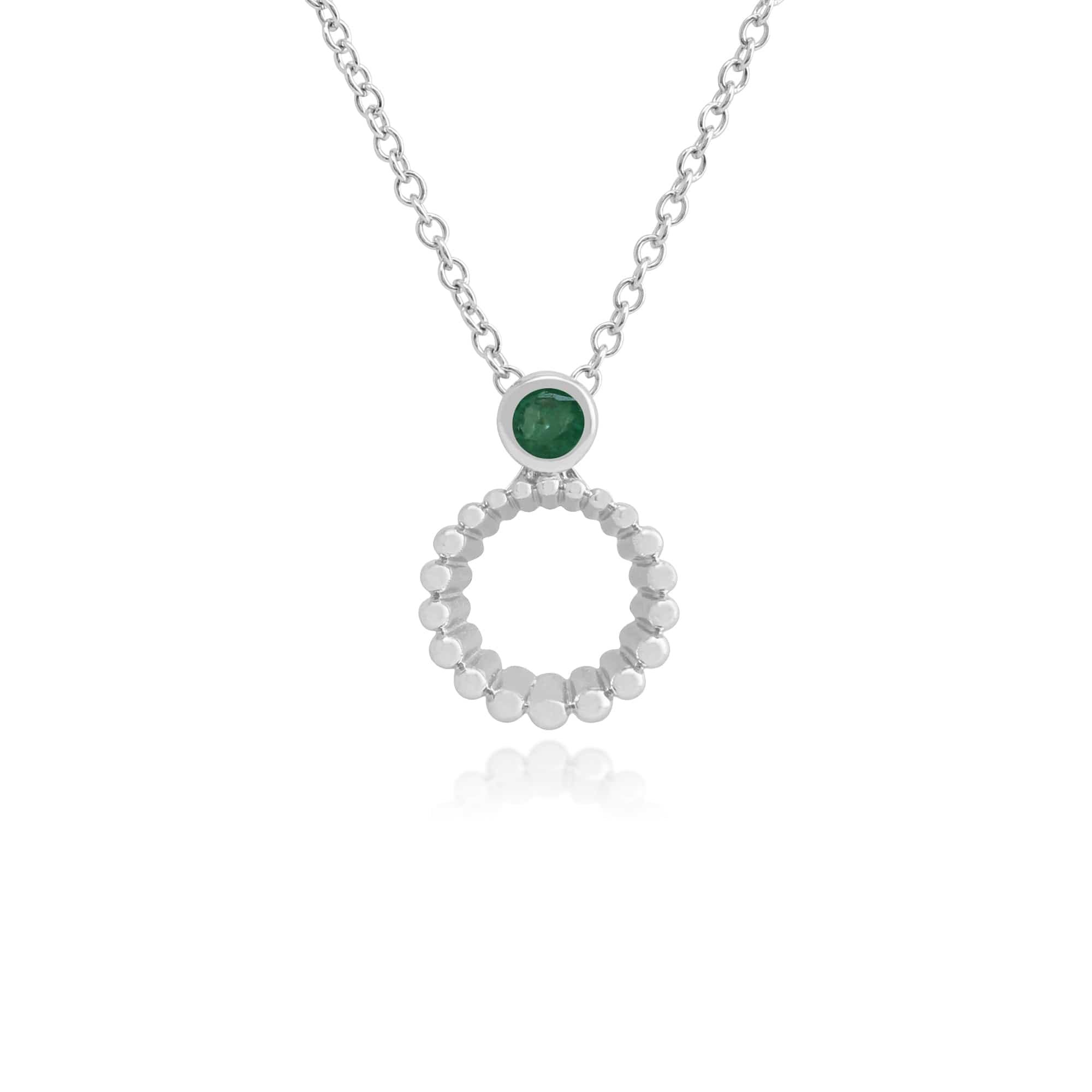 Gemondo 925 Sterling Silver 0.11ct Emerald Pendant on 45cm Chain Image