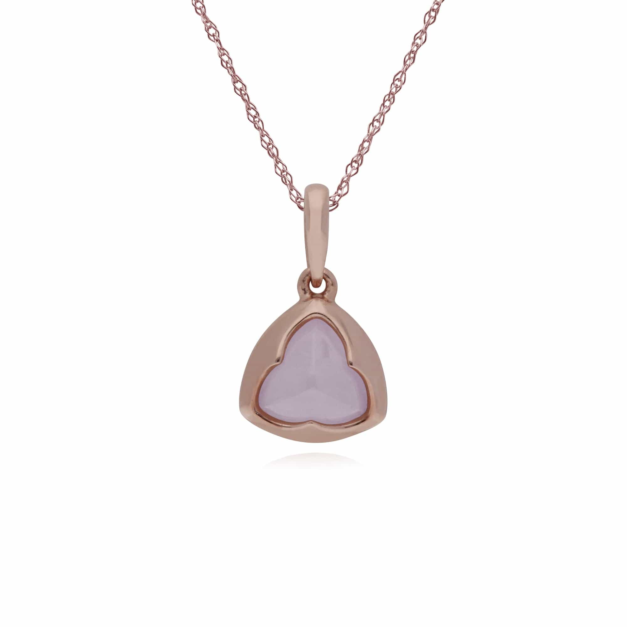 270P023401925 Gemondo Rose Plated Sterling Silver Prism Rose Quartz 6mm Pendant on 45cm Chain 1