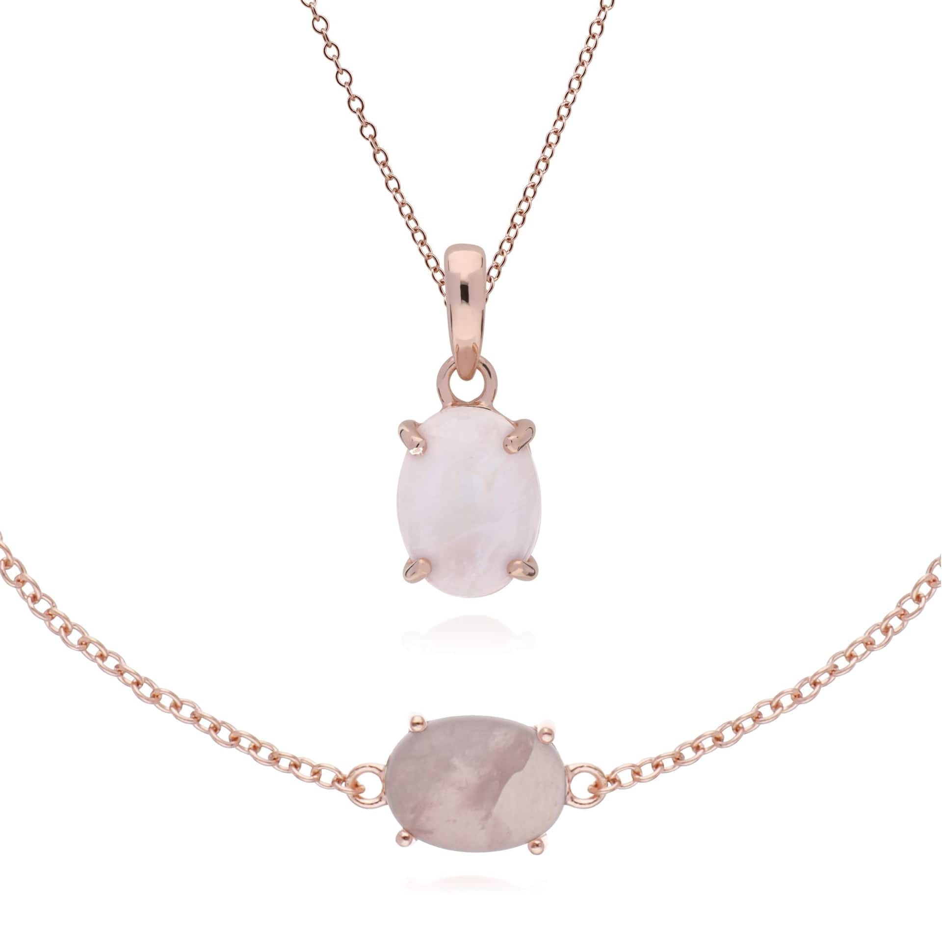 Classic Rose Quartz Bracelet & Pendant Set Image 1