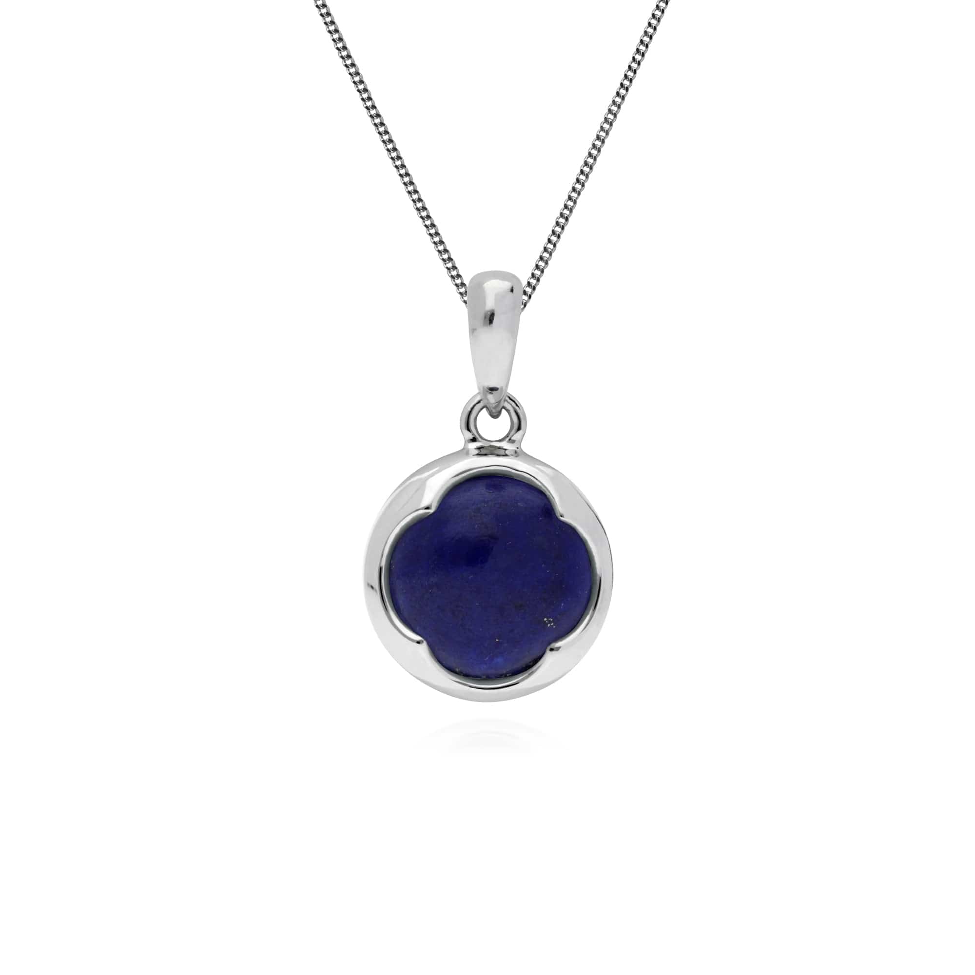 270P024502925 Gemondo Sterling Silver Round Lapis Lazuli Pendant on 45cm Chain 1