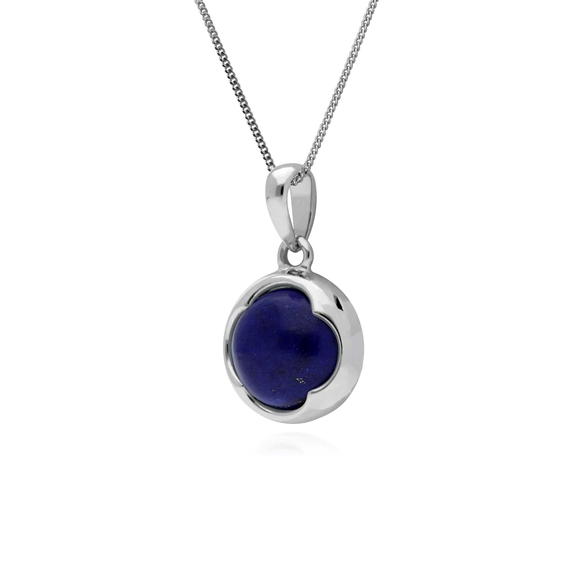 270P024502925 Gemondo Sterling Silver Round Lapis Lazuli Pendant on 45cm Chain 2