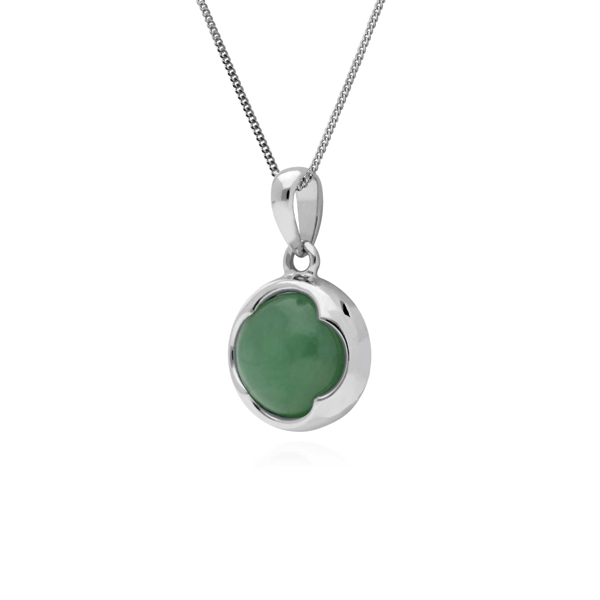 Geometric Sugarloaf Jade Circular Prism Pendant in  925 Sterling Silver - Gemondo