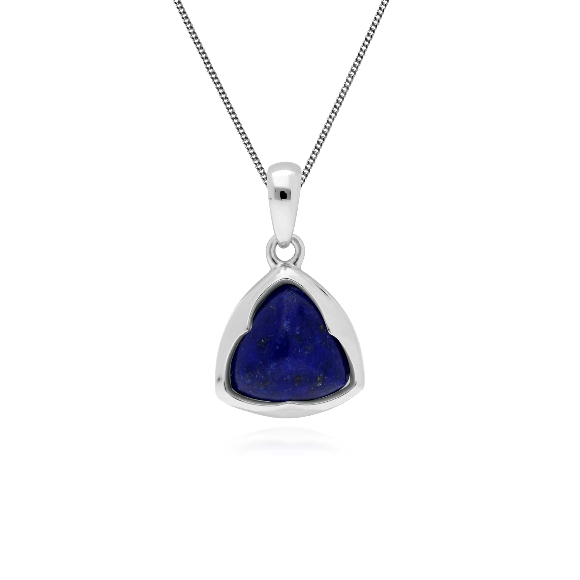 Gemondo Sterling Silver Prism Sugarloaf Lapis Lazuli Pendant on 45cm Chain - Gemondo