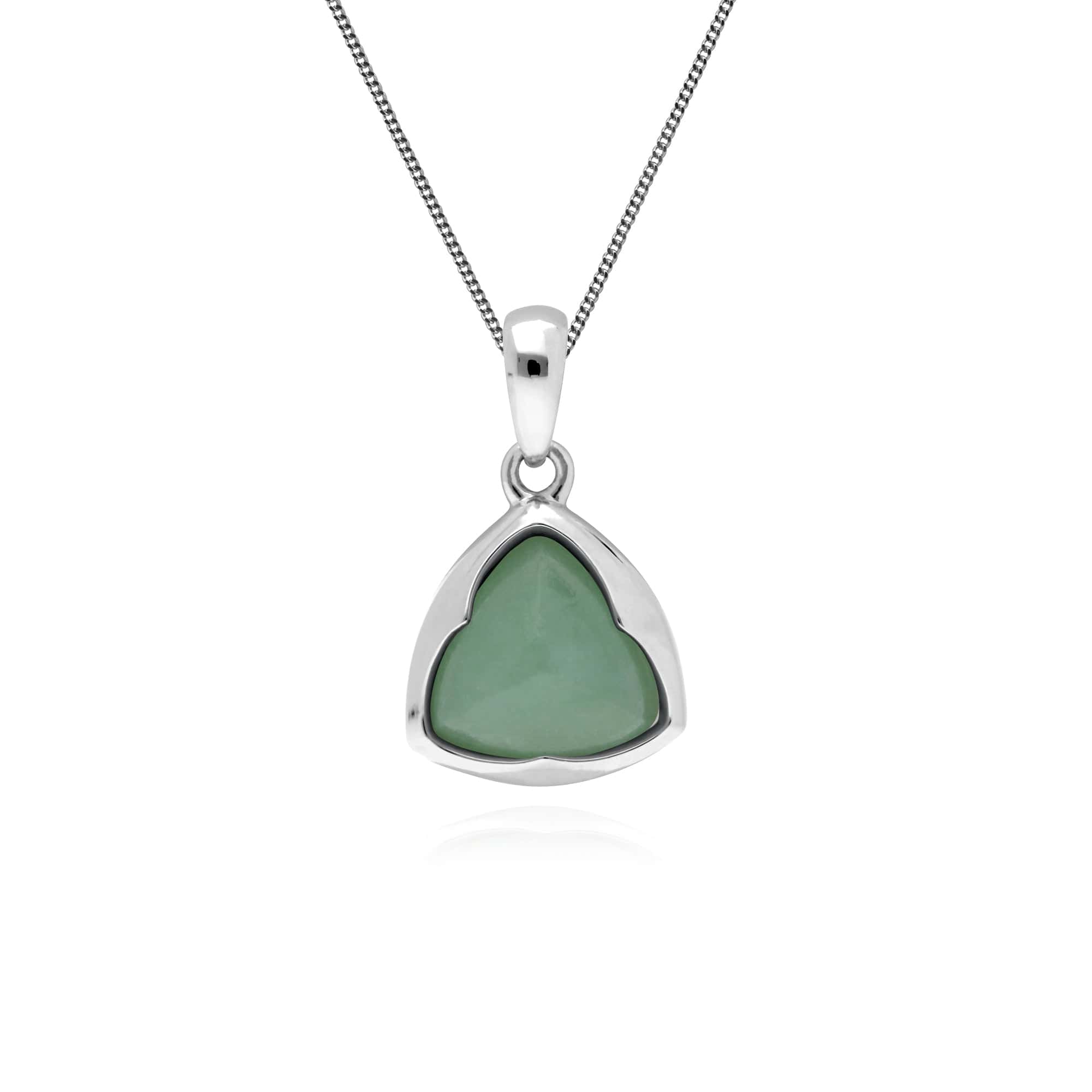 Gemondo Sterling Silver Prism Sugarloaf Jade Pendant on 45cm Chain - Gemondo