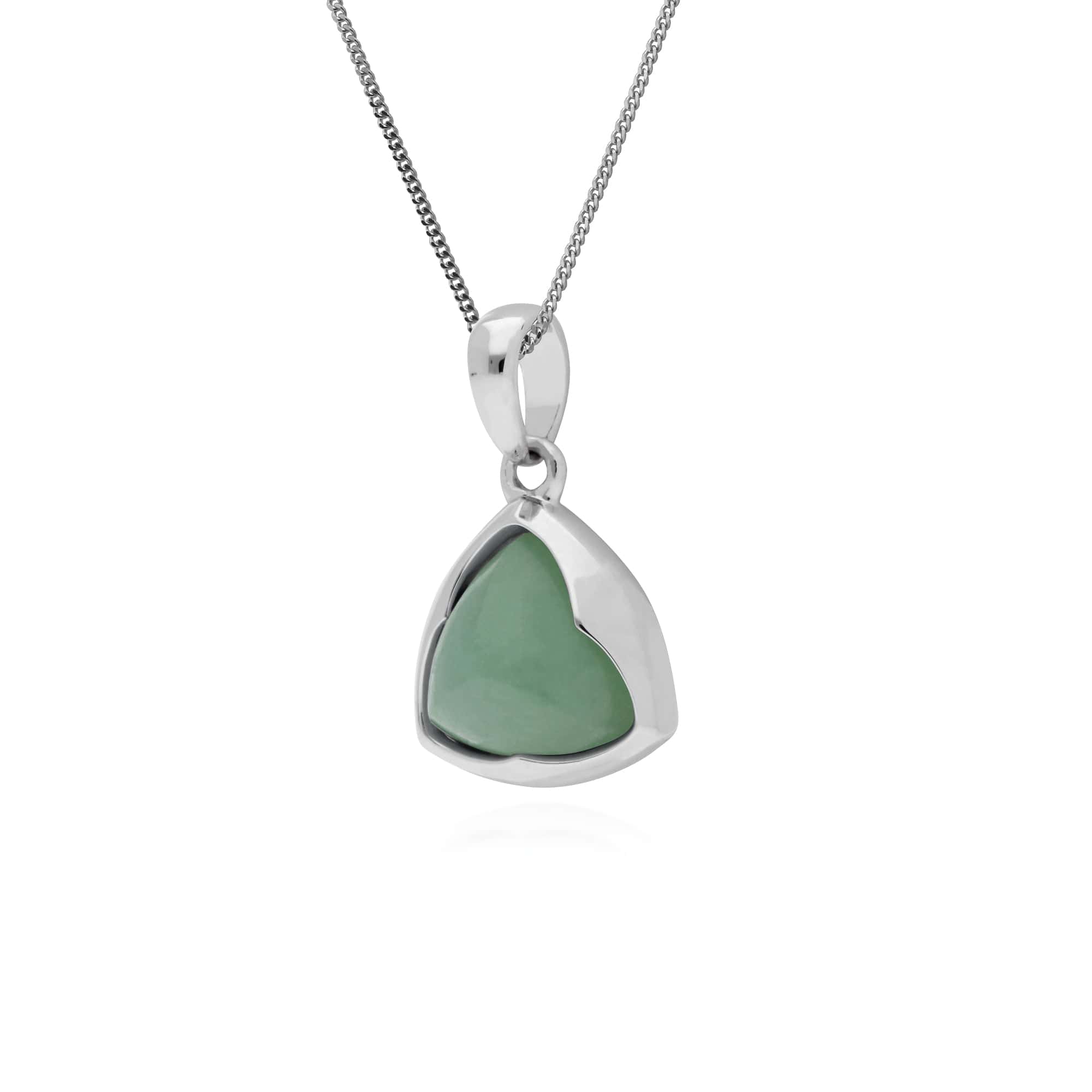 Gemondo Sterling Silver Prism Sugarloaf Jade Pendant on 45cm Chain - Gemondo