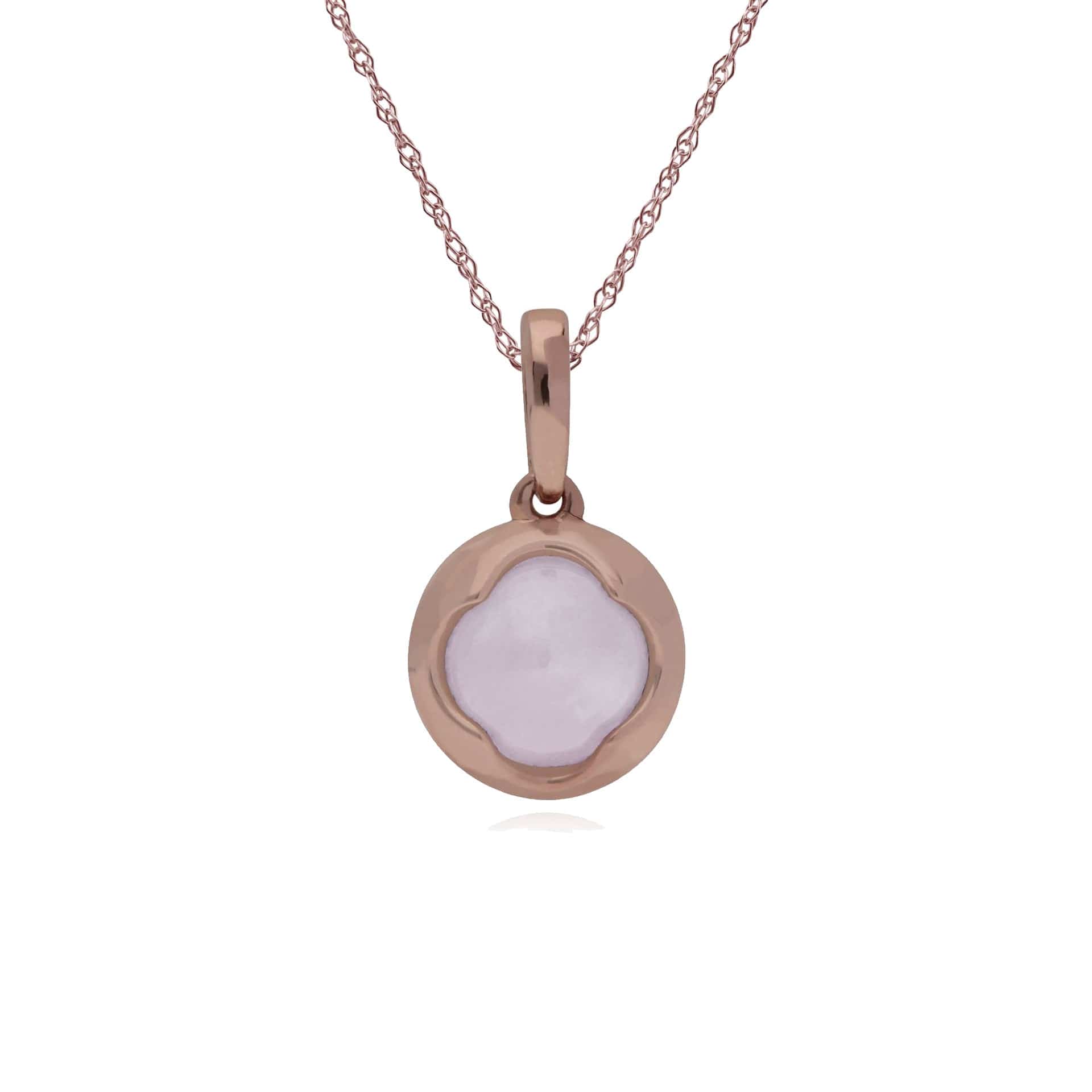 Gemondo Rose Gold Plated Sterling Silver Prism Rose Quartz 45cm Necklace - Gemondo