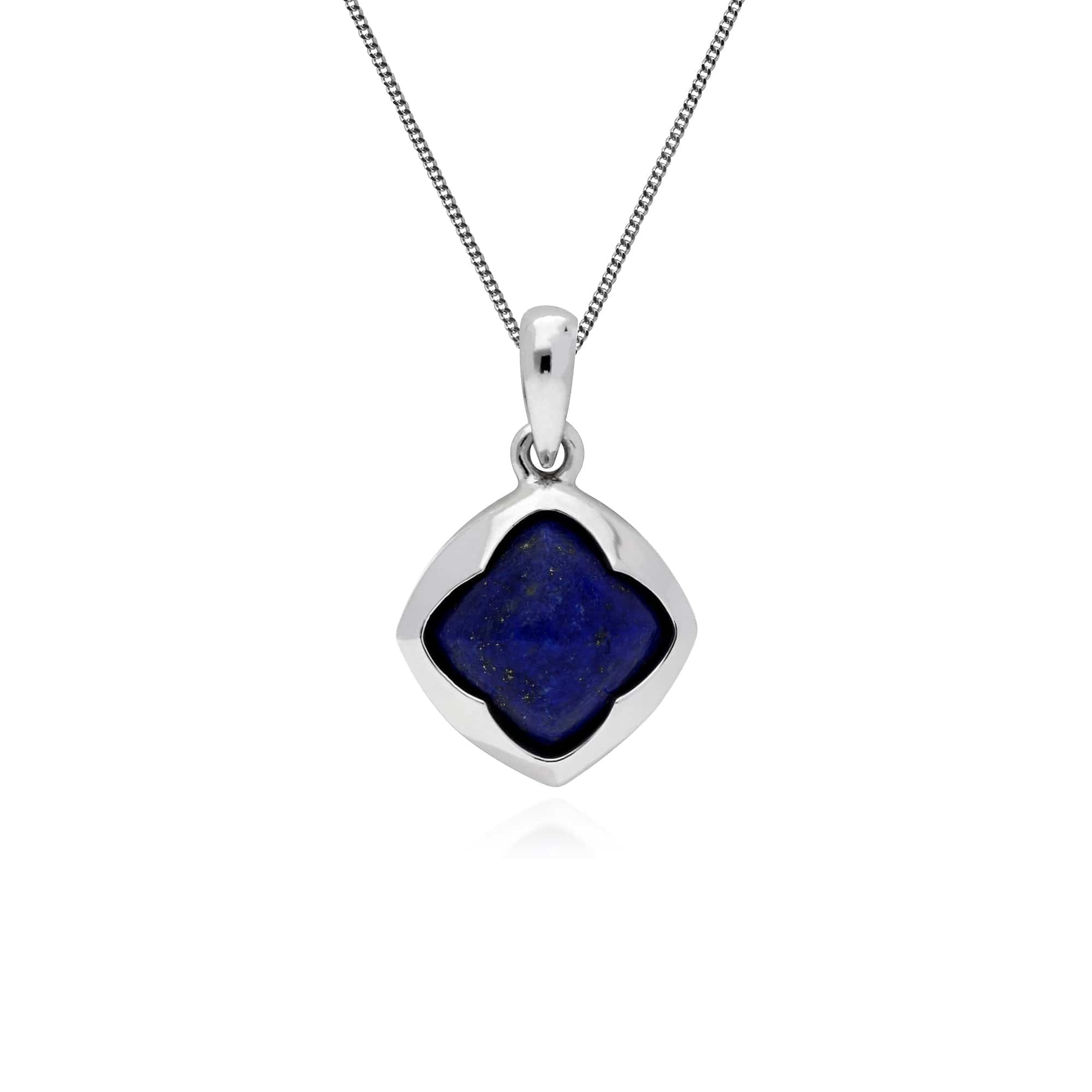 270P024902925 Gemondo Sterling Silver Cushion Lapis Lazuli Pendant on 45cm Chain 1