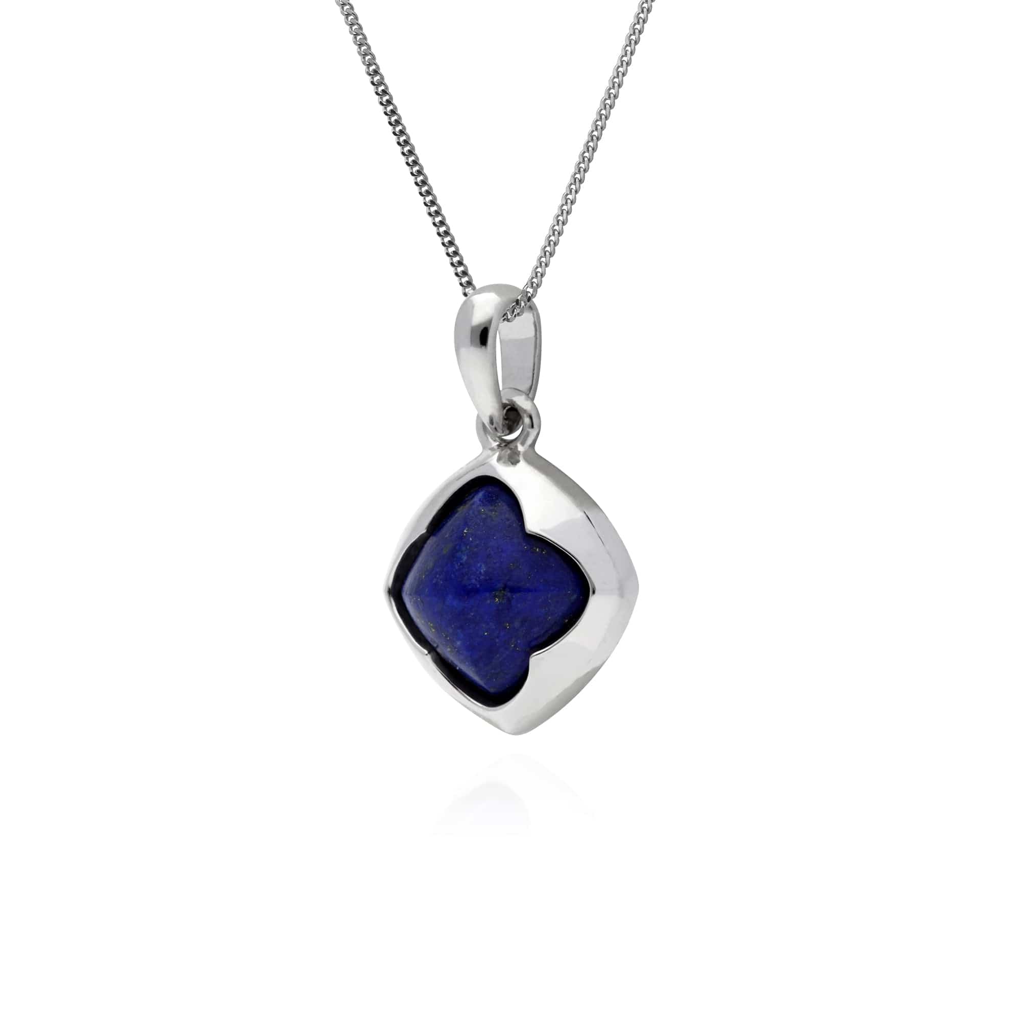 270P024902925 Gemondo Sterling Silver Cushion Lapis Lazuli Pendant on 45cm Chain 2