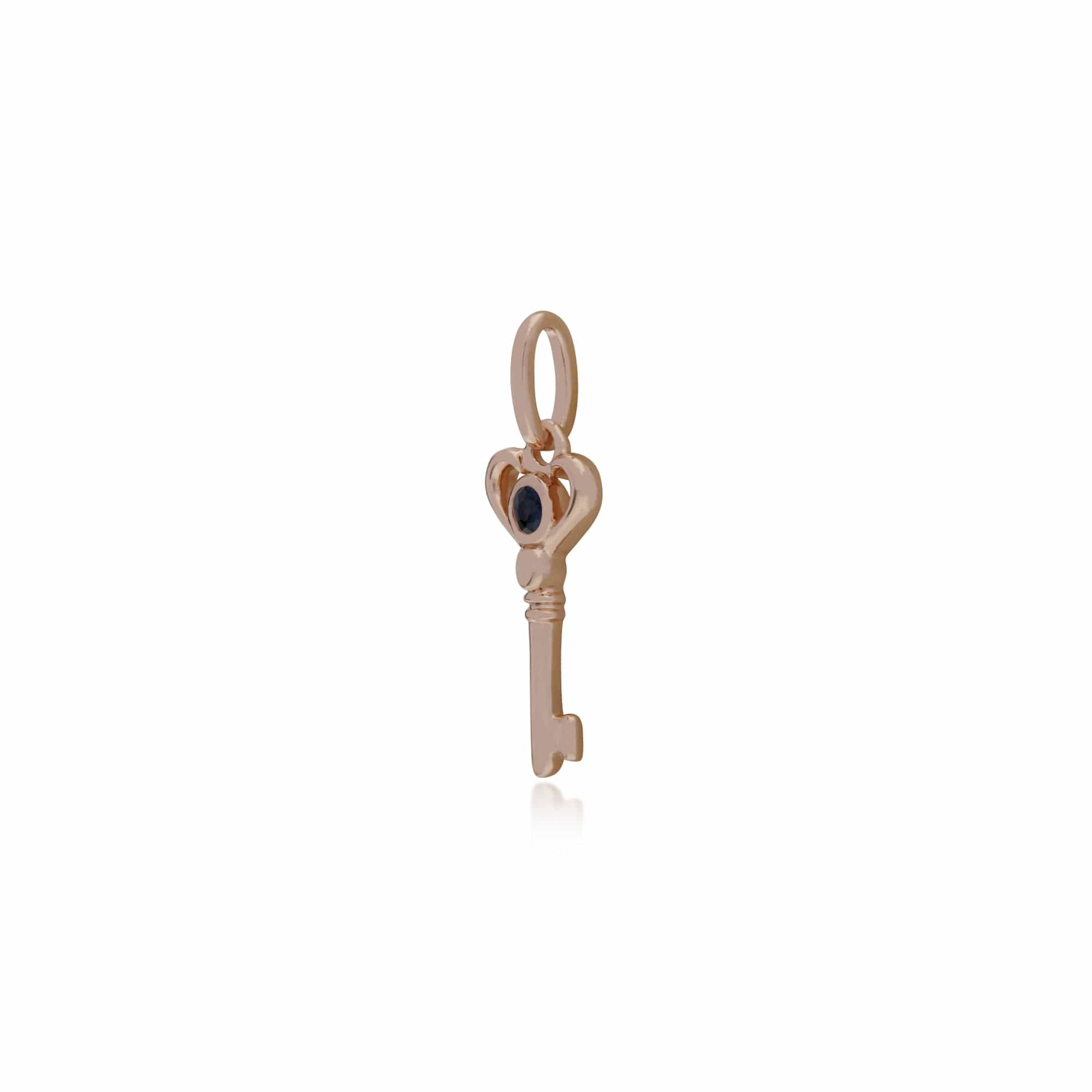 270P026302925 Gemondo Rose Gold Plated Sterling Silver Sapphire Small Key Charm 2